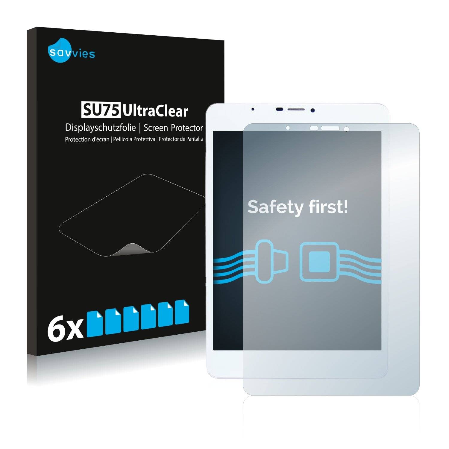 6x Savvies SU75 Displayschutzfolie für Mediacom SmartPad 8.0