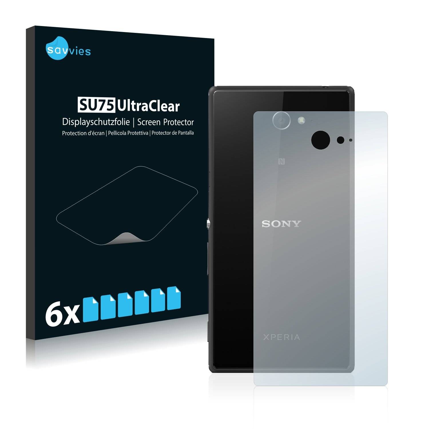 6x Savvies SU75 Displayschutzfolie für Sony Xperia M2 D2306