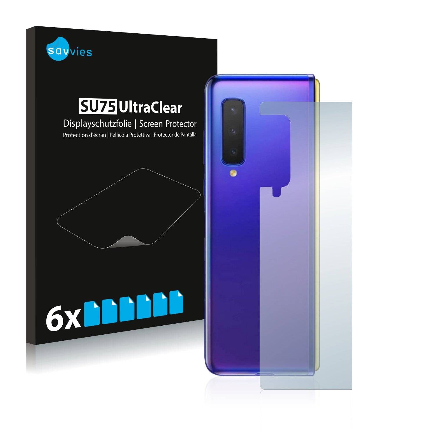 6x Savvies SU75 Displayschutzfolie für Samsung Galaxy Fold