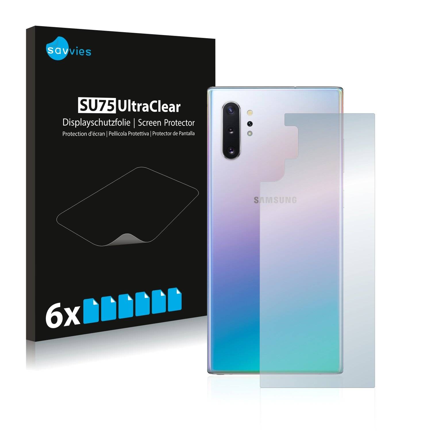 6x Savvies SU75 Displayschutzfolie für Samsung Galaxy Note 10 Plus