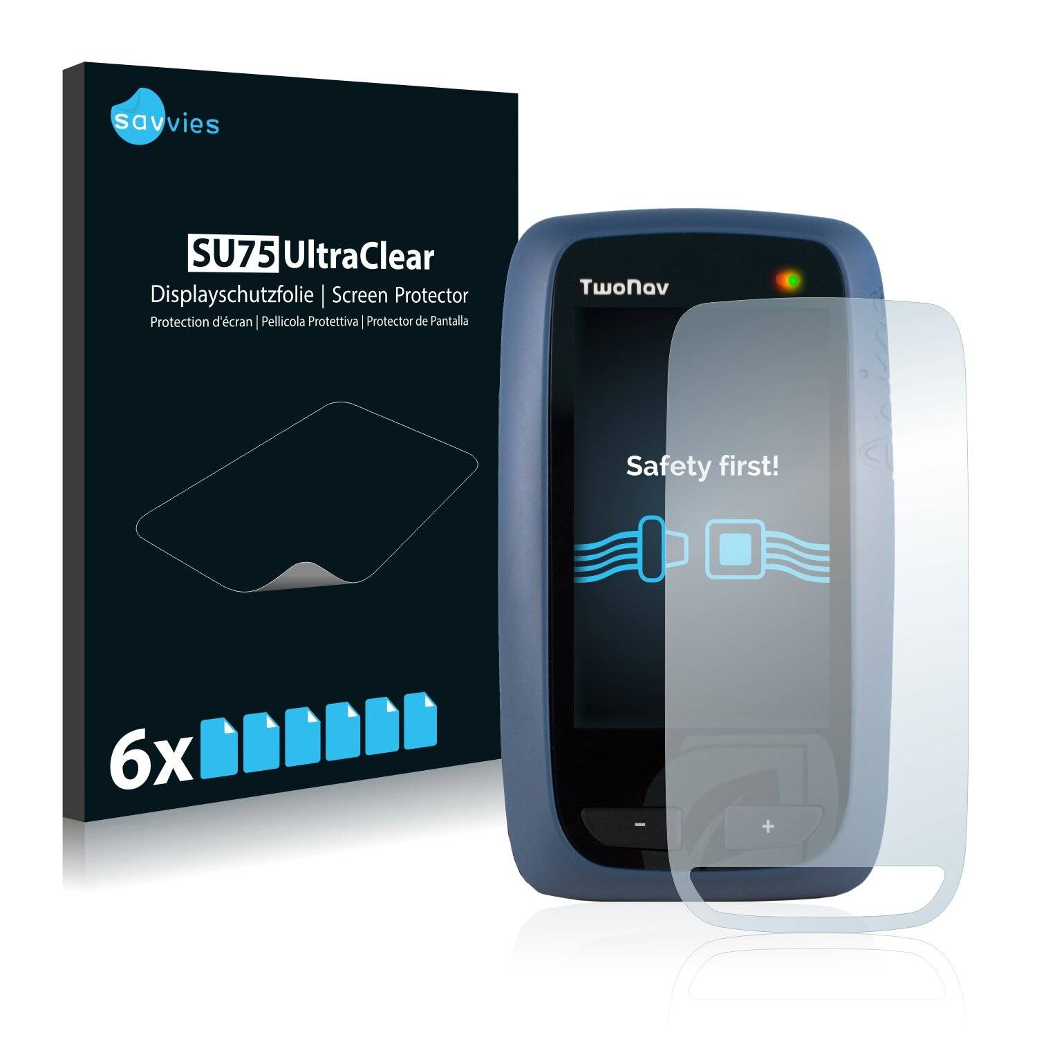6x Savvies SU75 Displayschutzfolie für CompeGPS TwoNav