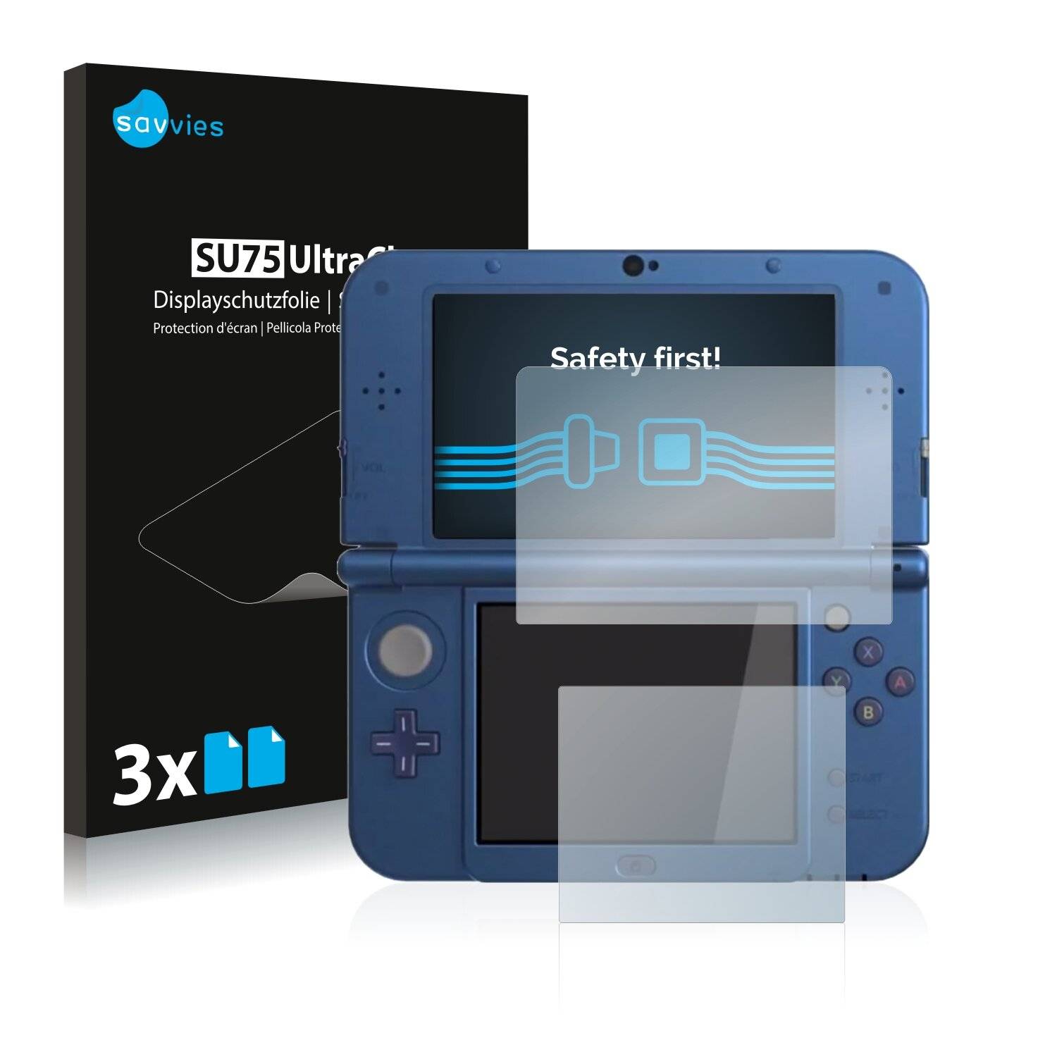 6x Savvies SU75 Displayschutzfolie für Nintendo New 3DS