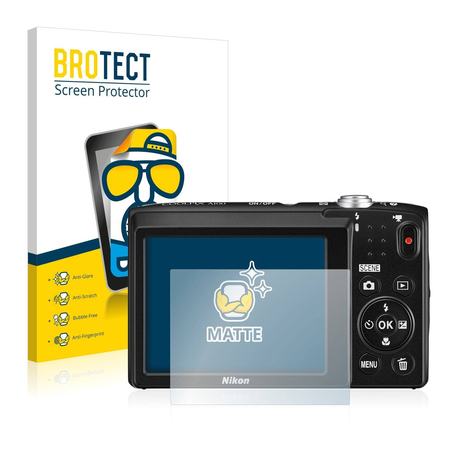 2x BROTECT Matte Displayschutzfolie für Nikon Coolpix A100 - Entspiegelt,