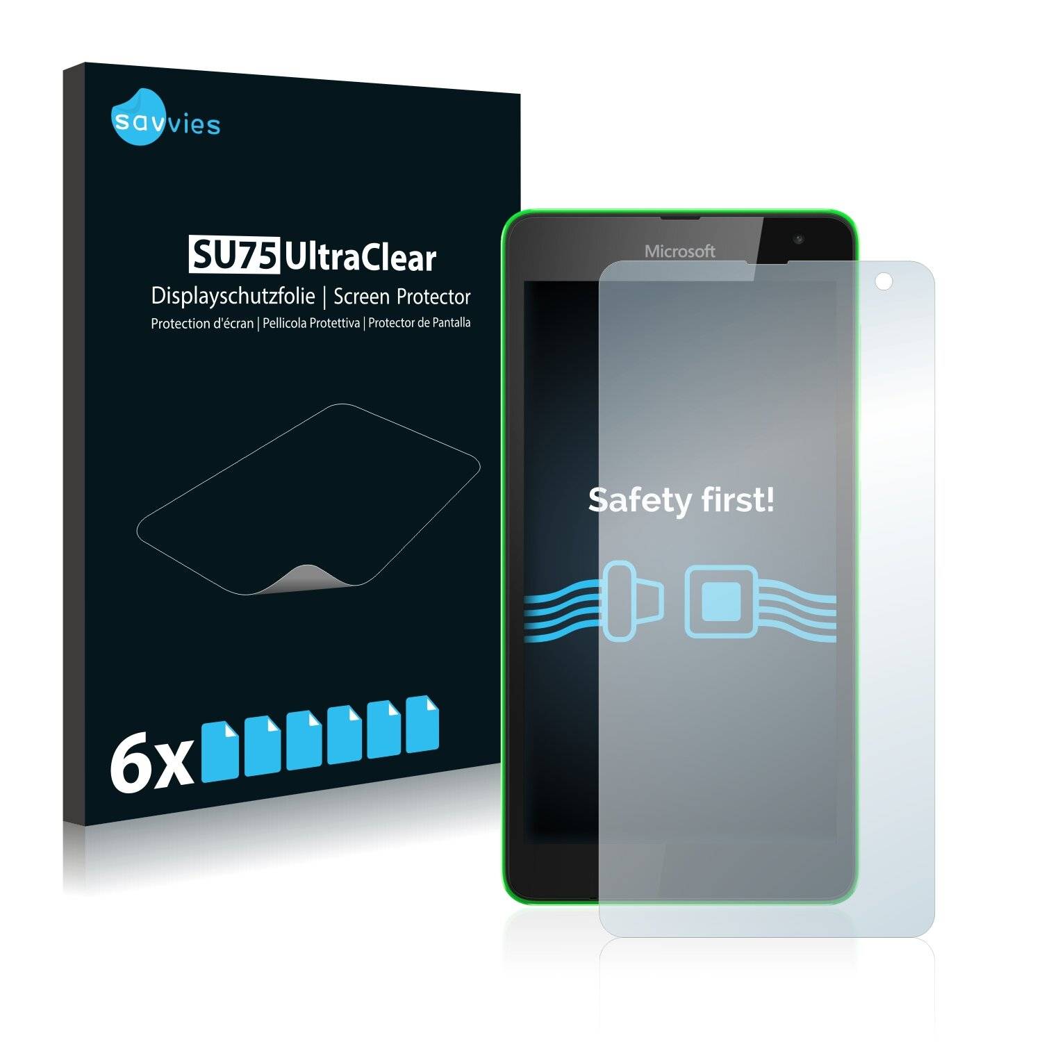 6x Savvies SU75 Displayschutzfolie für Microsoft Lumia
