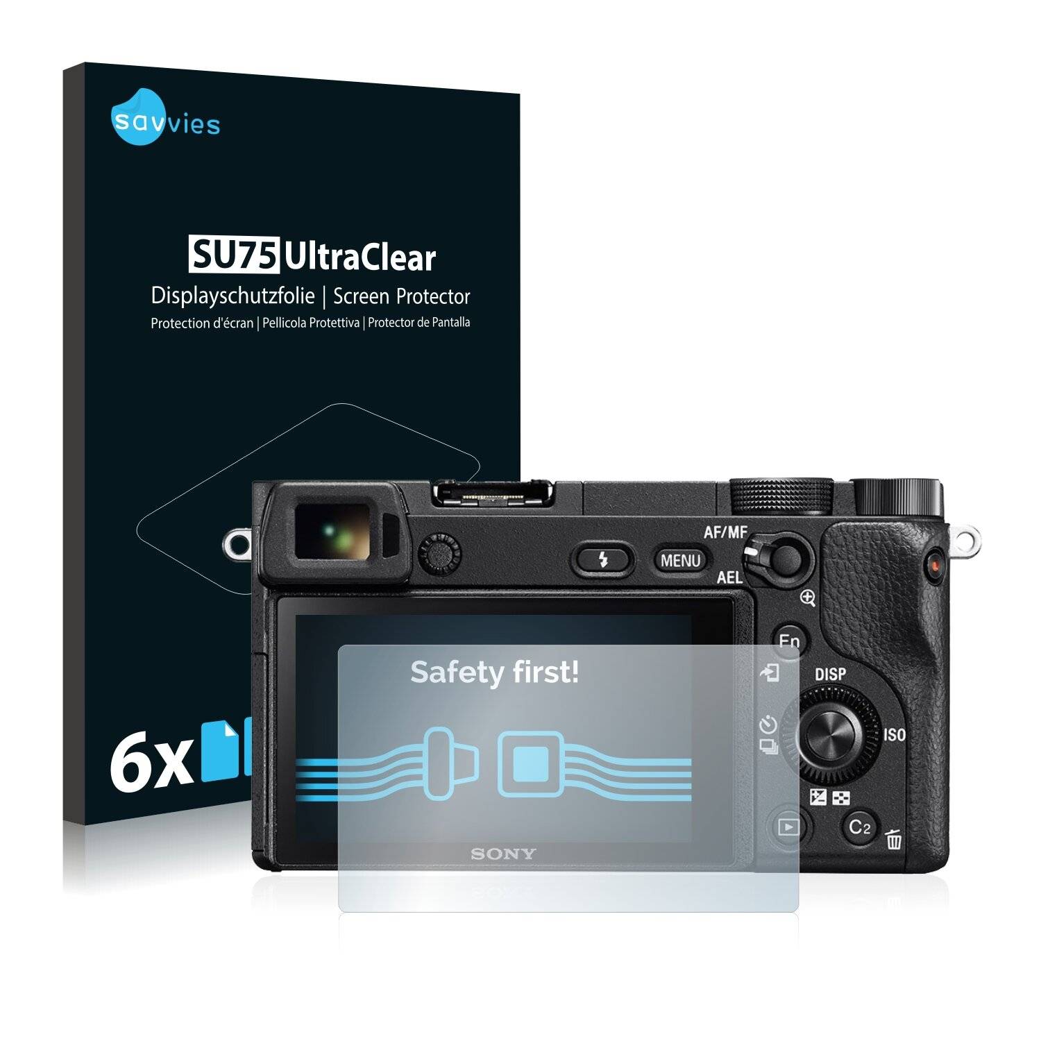 6x Savvies SU75 Displayschutzfolie für Sony Alpha