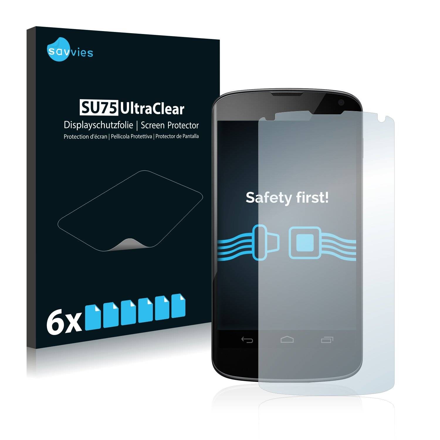 6x Savvies SU75 Displayschutzfolie für LG Electronics Google Nexus