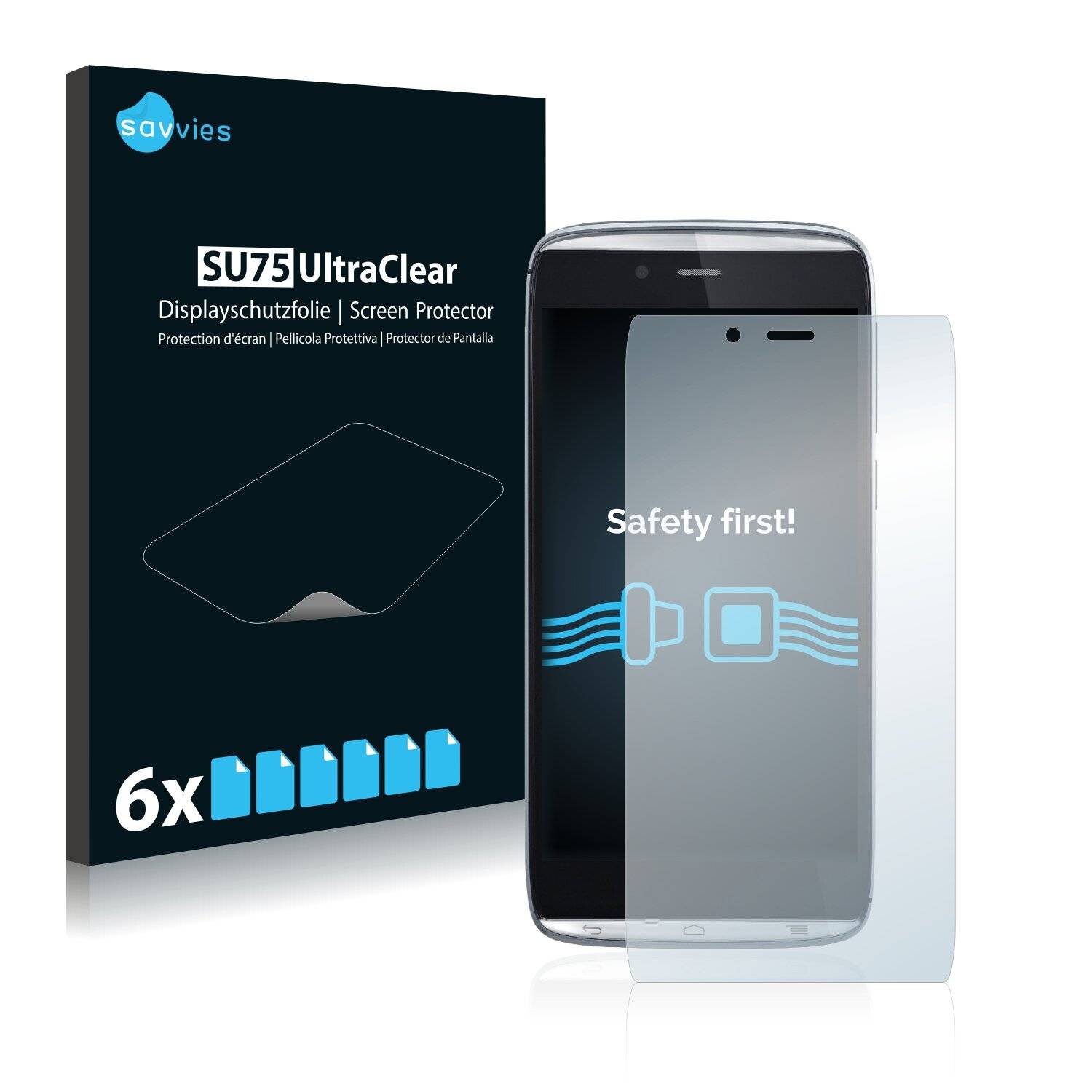 6x Savvies SU75 Displayschutzfolie für Alcatel One Touch Idol