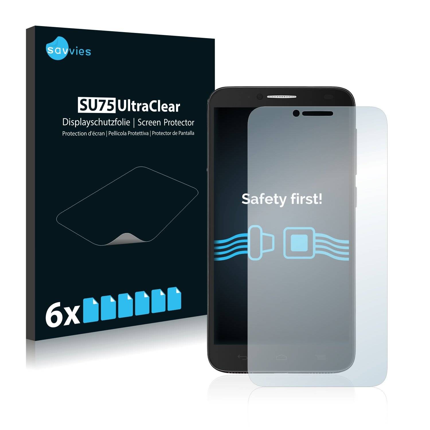 6x Savvies SU75 Displayschutzfolie für Alcatel One Touch Idol