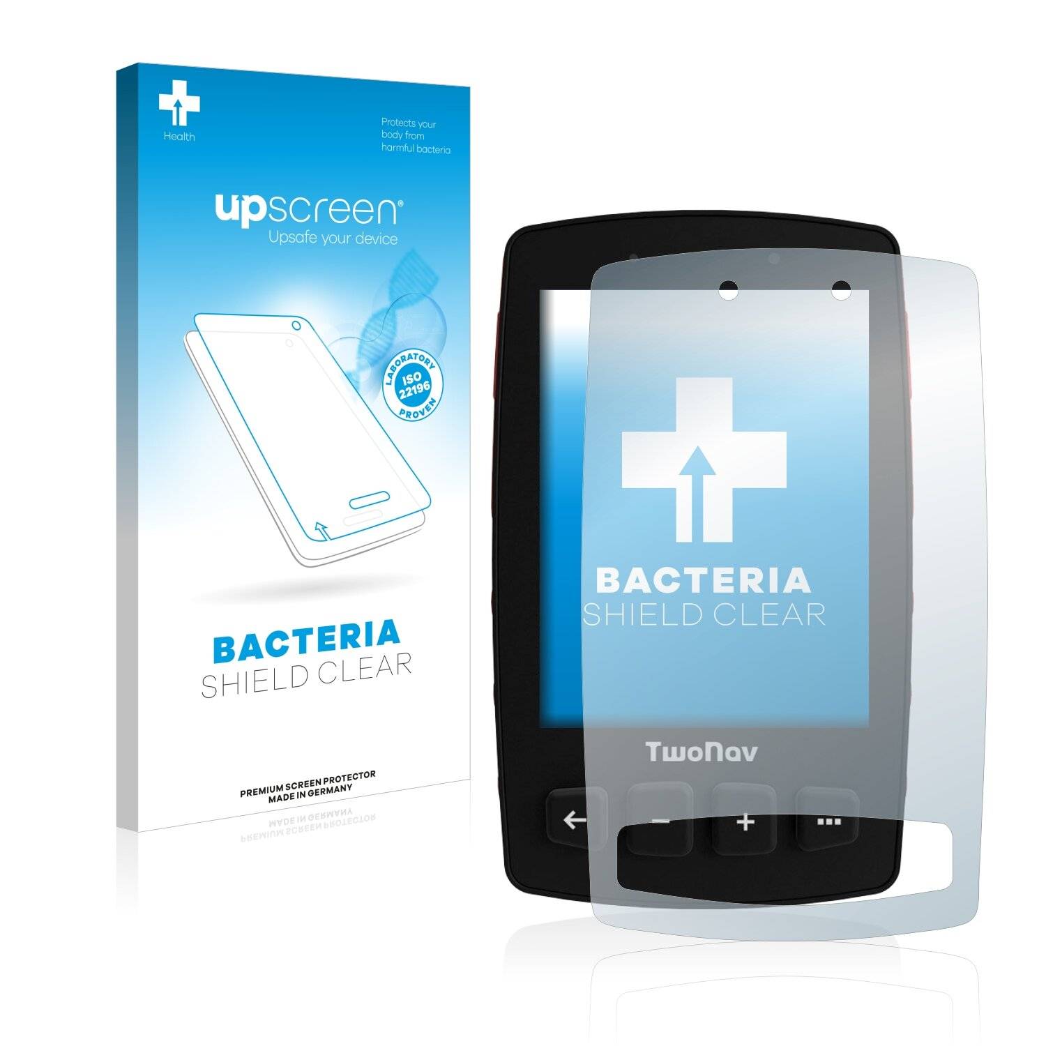 upscreen Bacteria Shield Clear Premium Antibakterielle Displayschutzfolie für TwoNav Trail