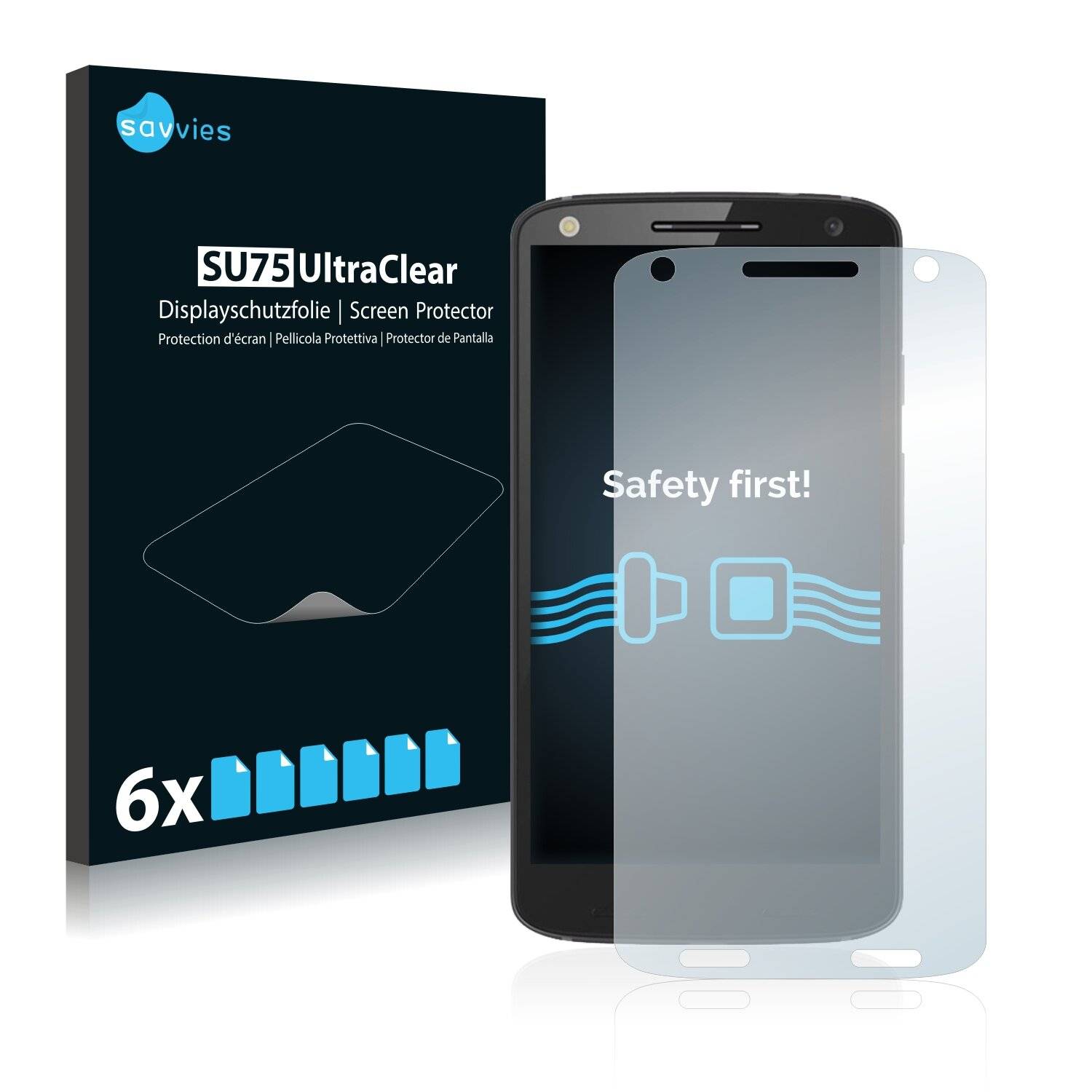 6x Savvies SU75 Displayschutzfolie für Motorola Moto X