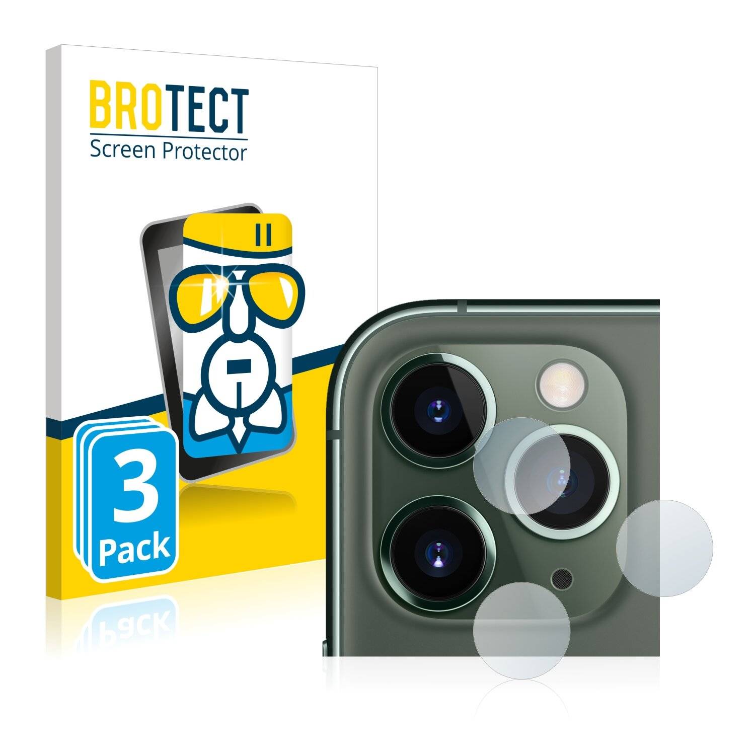 3x BROTECT AirGlass Schutzglas Folie für Apple iPhone 11 Pro Max (NUR
