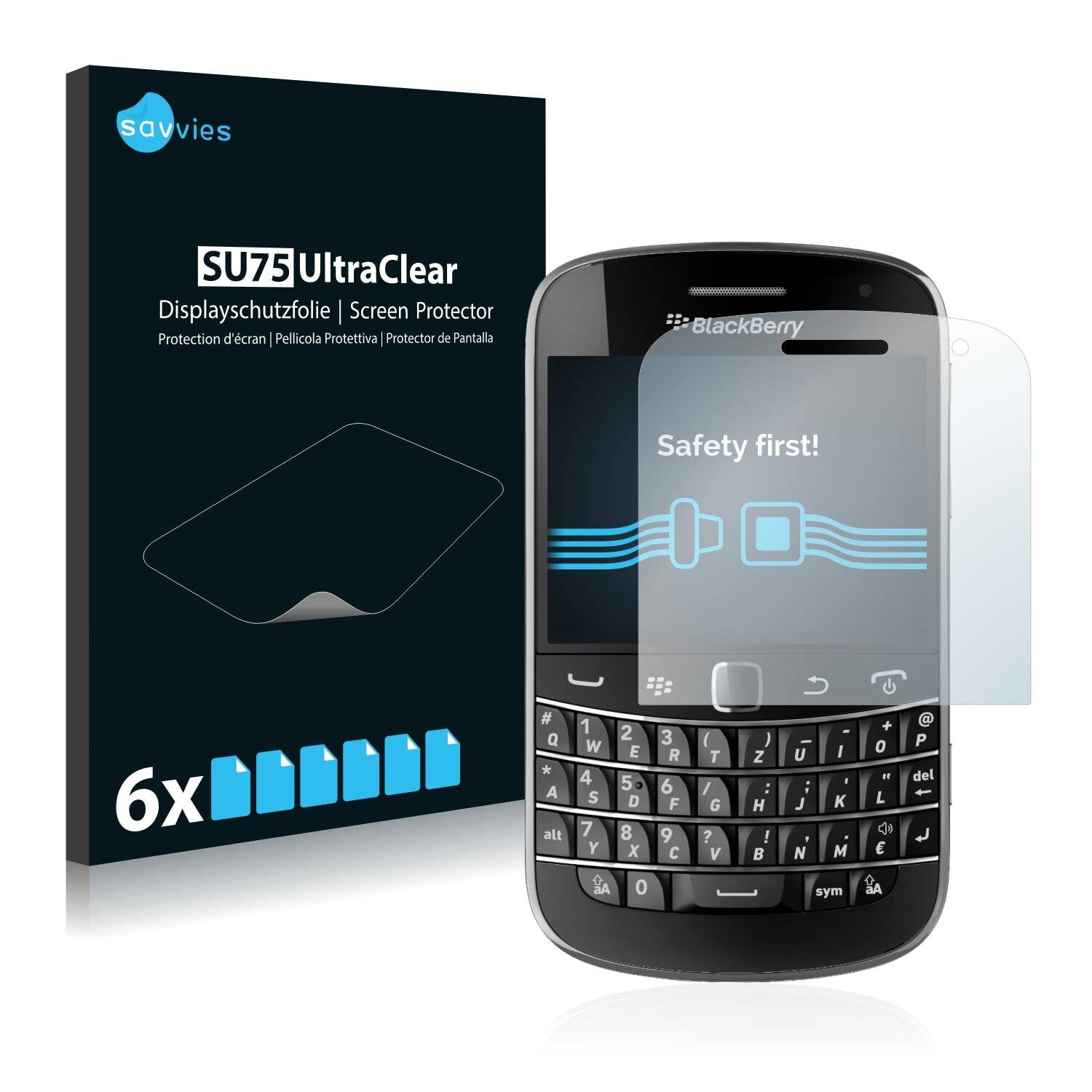 6x Savvies SU75 Displayschutzfolie für RIM BlackBerry Bold Touch