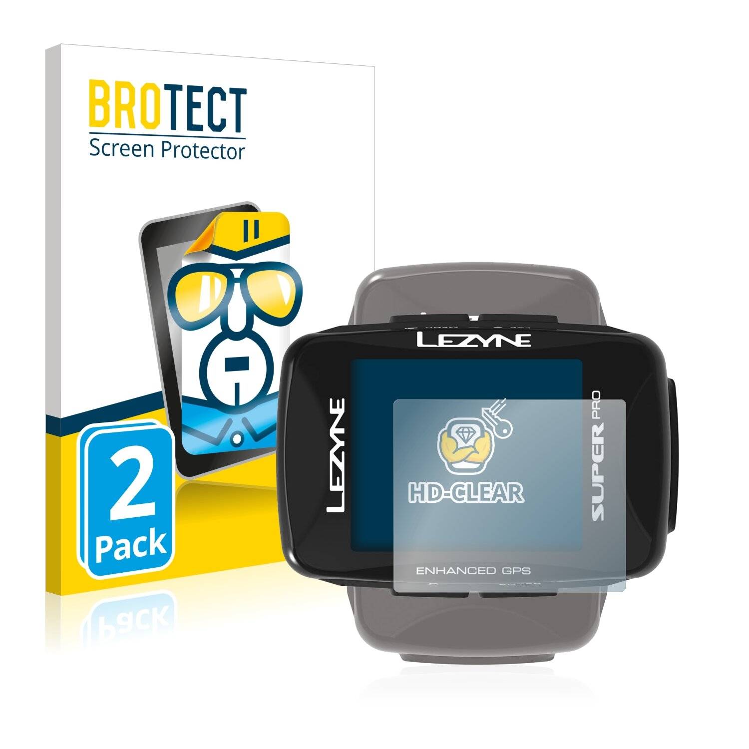 2x BROTECT HD-Clear Displayschutzfolie für Lezyne Super Pro