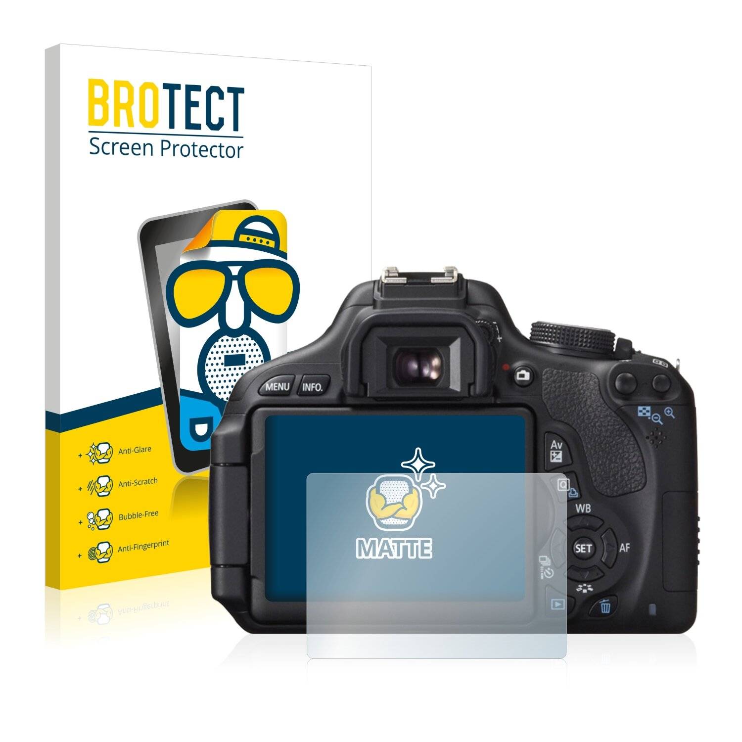 2x BROTECT Matte Displayschutzfolie für Canon EOS 600D - Entspiegelt,