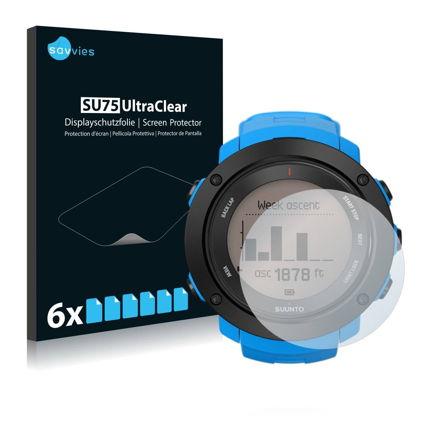 6x Savvies SU75 Displayschutzfolie für Suunto Ambit3 Vertical