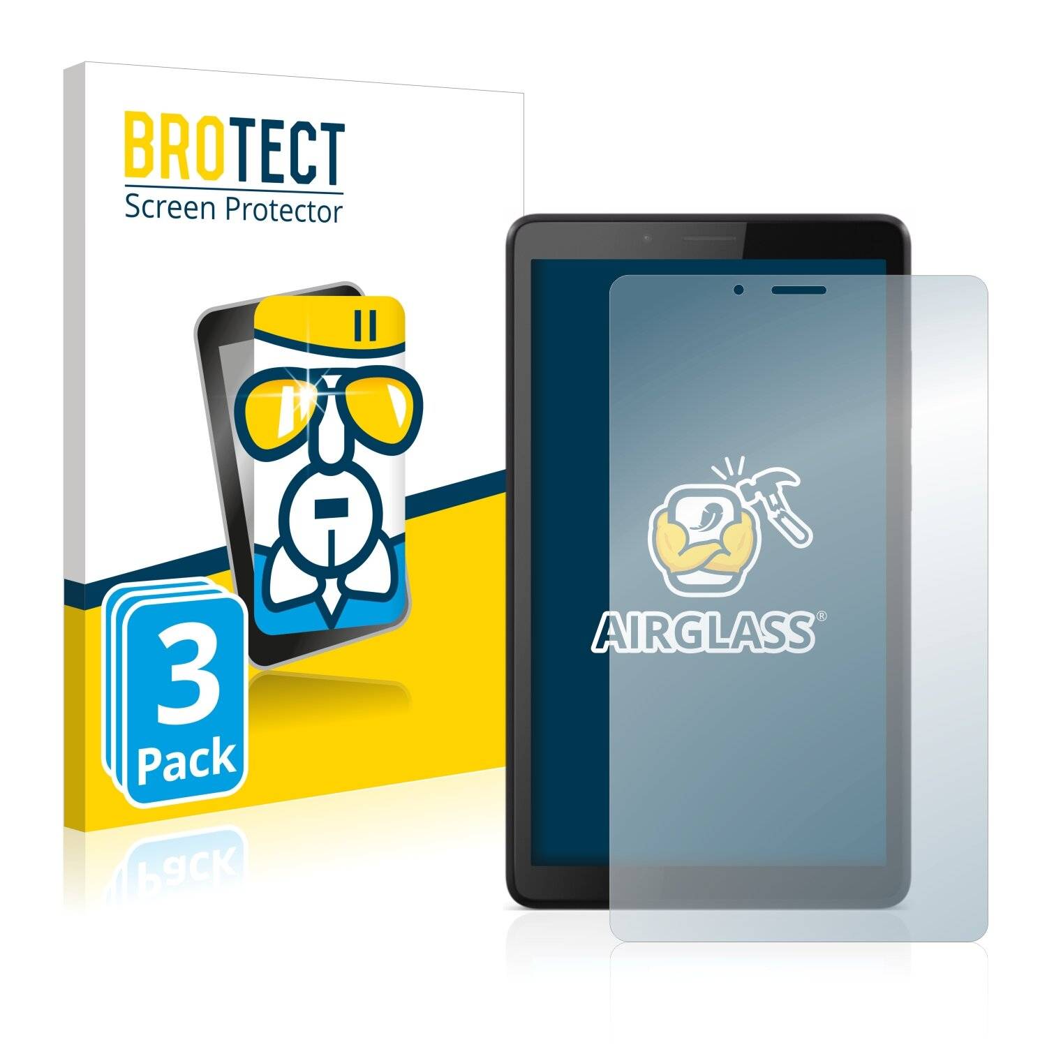 3x BROTECT AirGlass Schutzglas Folie für Lenovo Tab