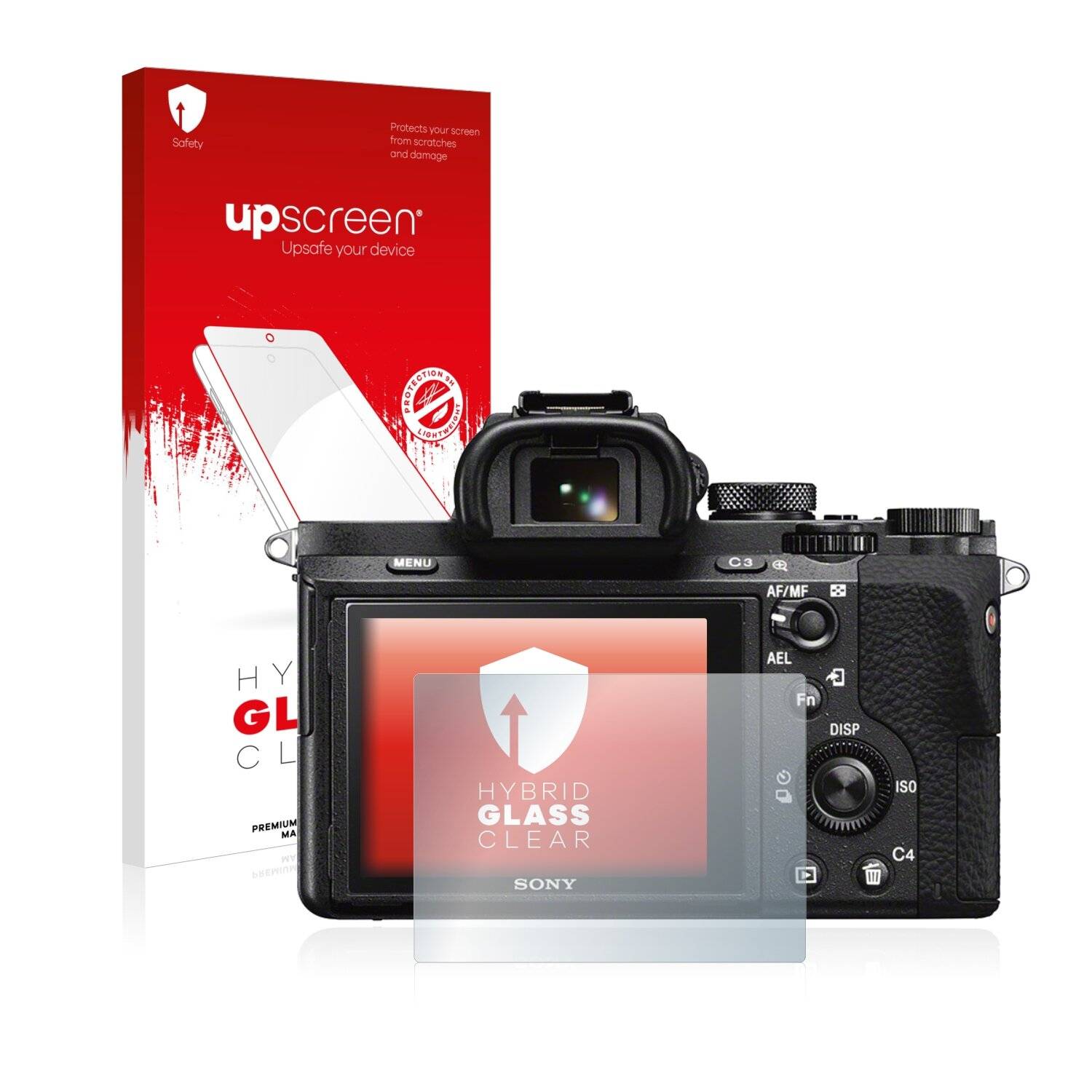 upscreen Hybrid Glass Clear Premium Schutzglas Folie für Sony Alpha 7 II