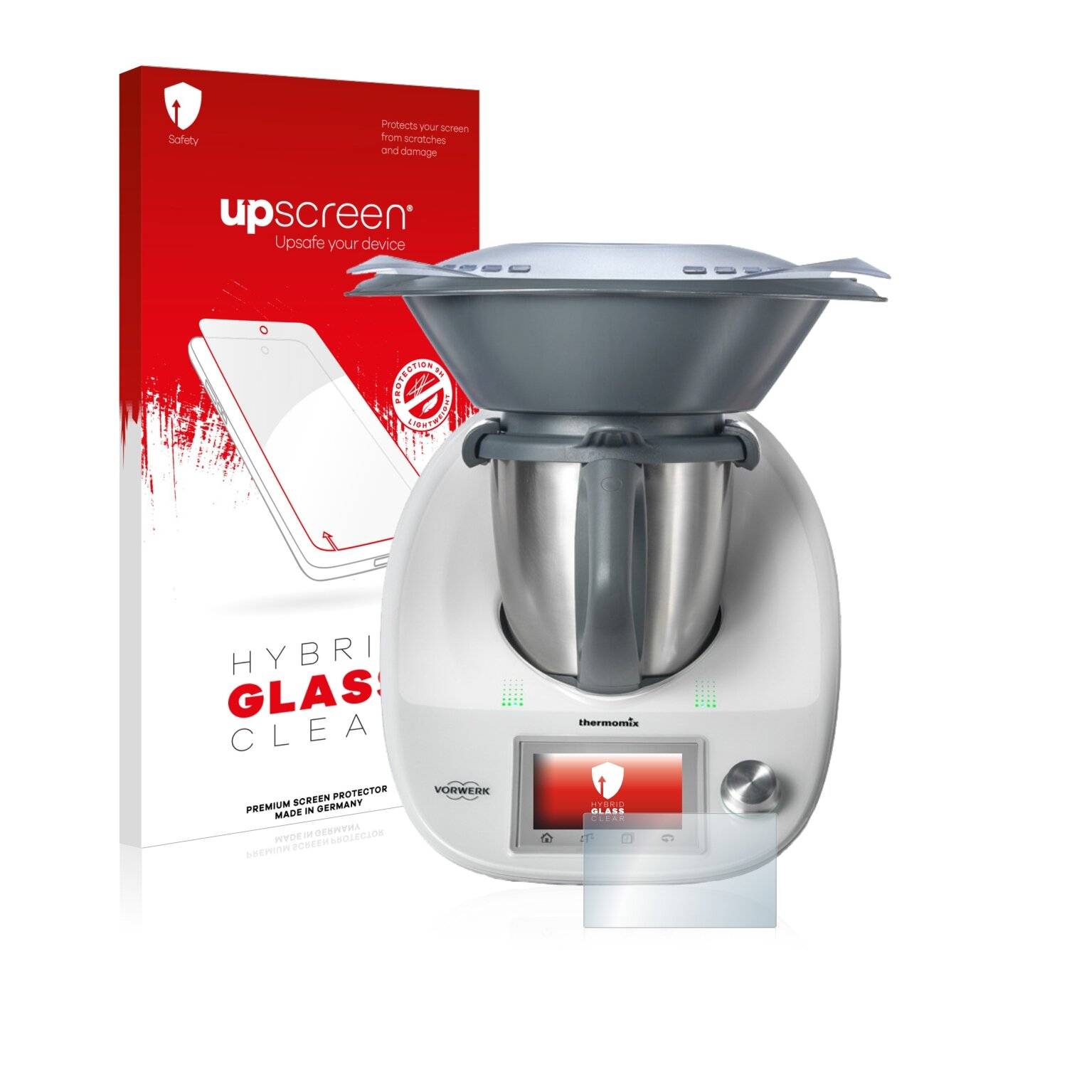 upscreen Hybrid Glass Clear Premium Schutzglas Folie für Vorwerk Thermomix