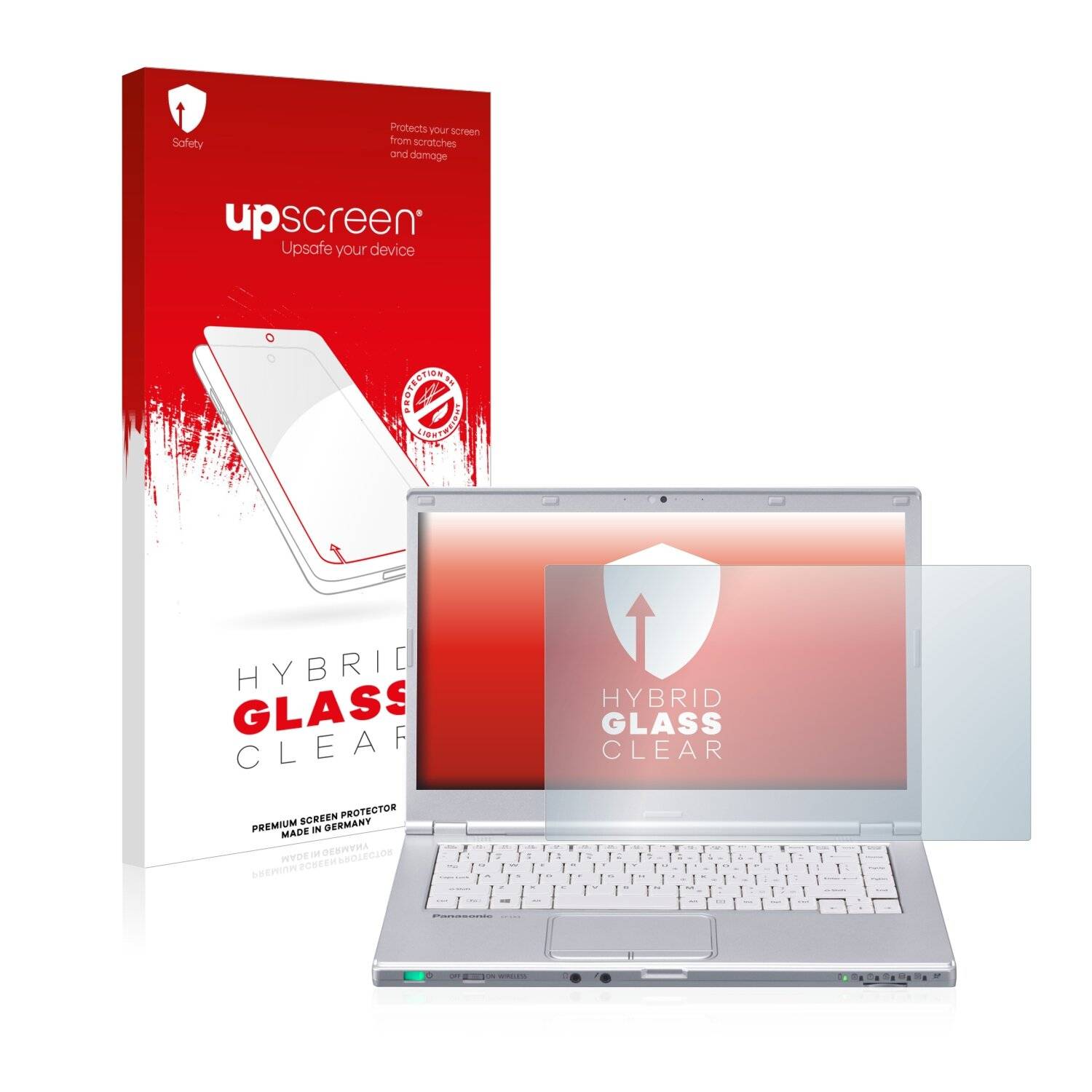upscreen Hybrid Glass Clear Premium Schutzglas Folie für Panasonic Toughbook