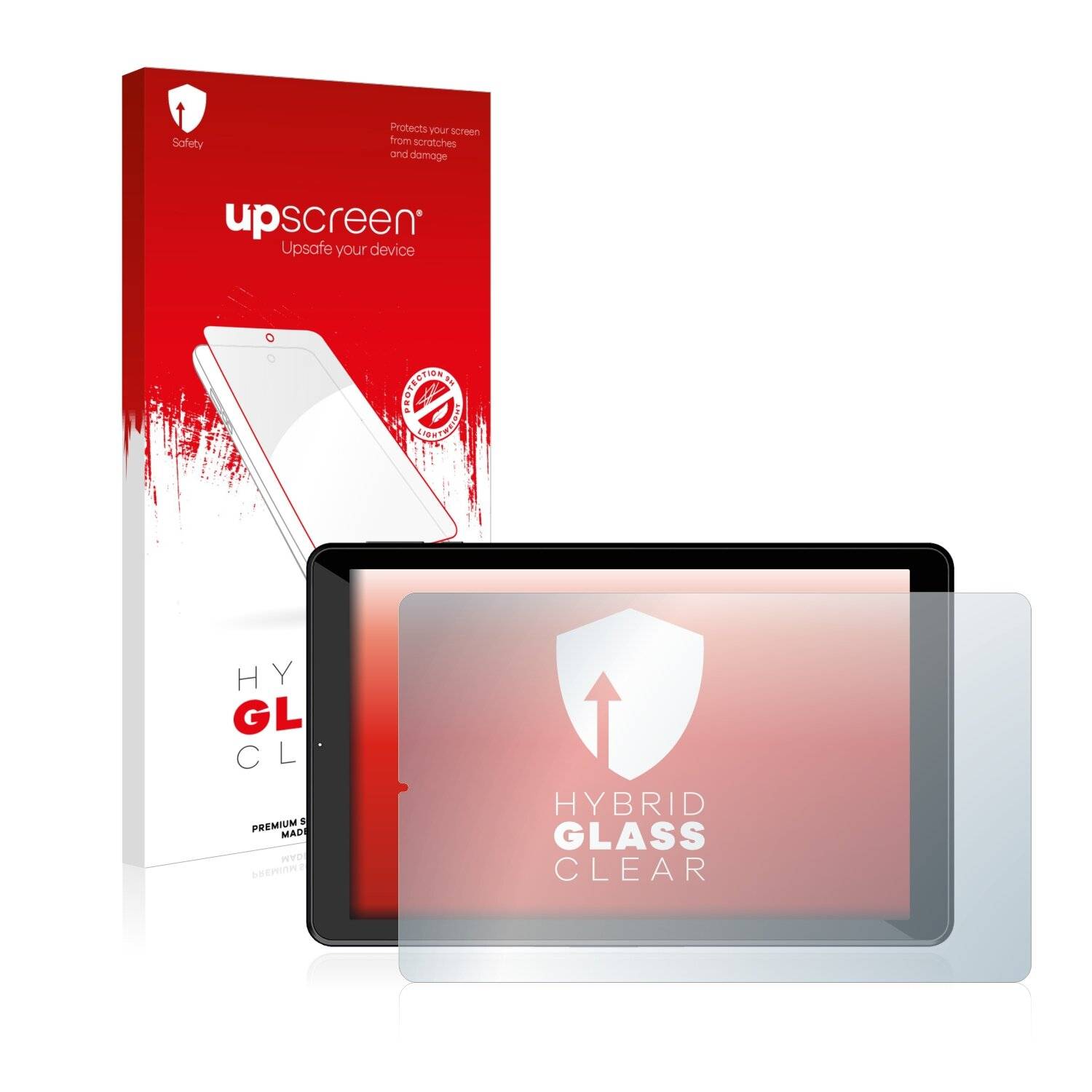 upscreen Hybrid Glass Clear Premium Schutzglas Folie für Logicom La Tab 124