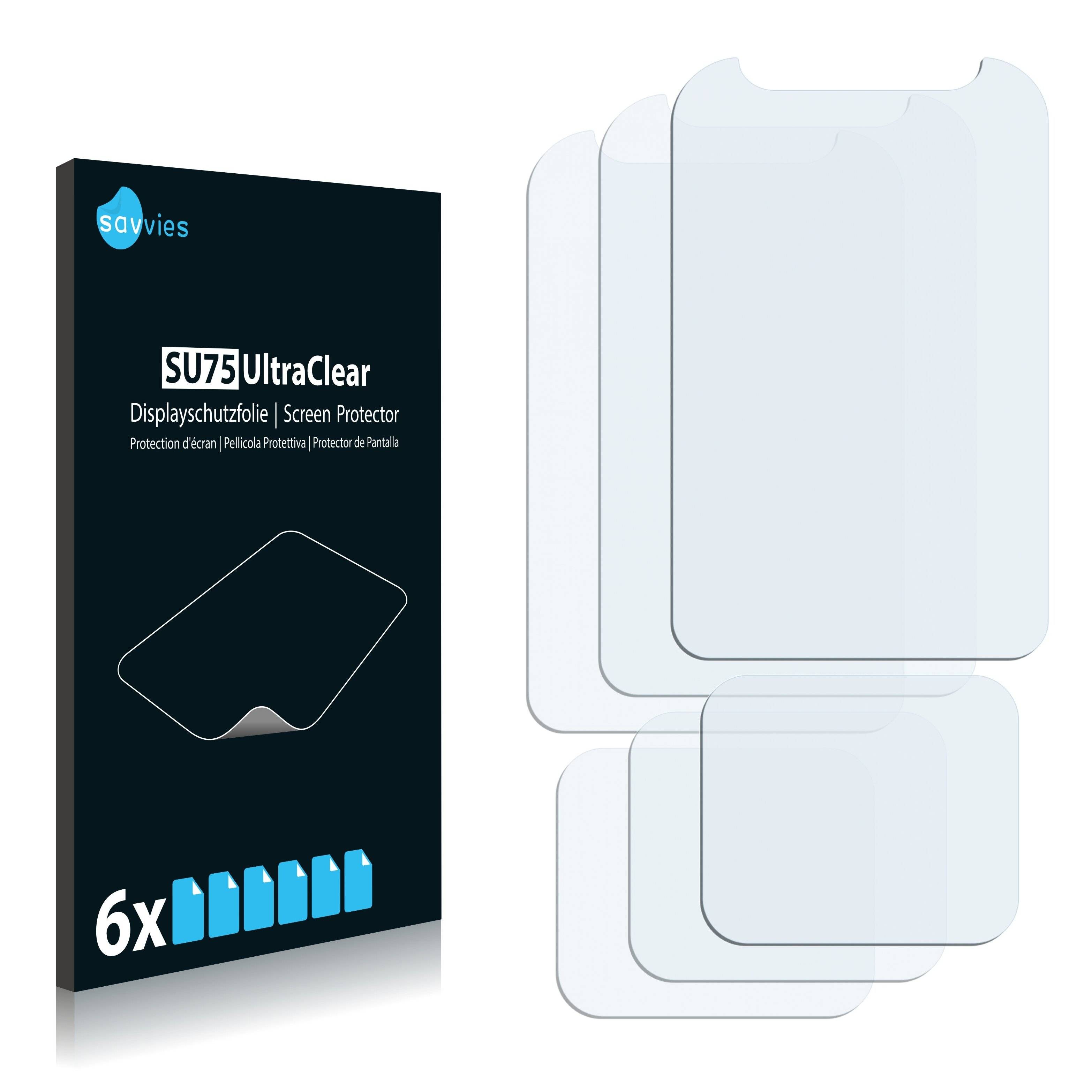 6x Savvies SU75 Displayschutzfolie für Samsung