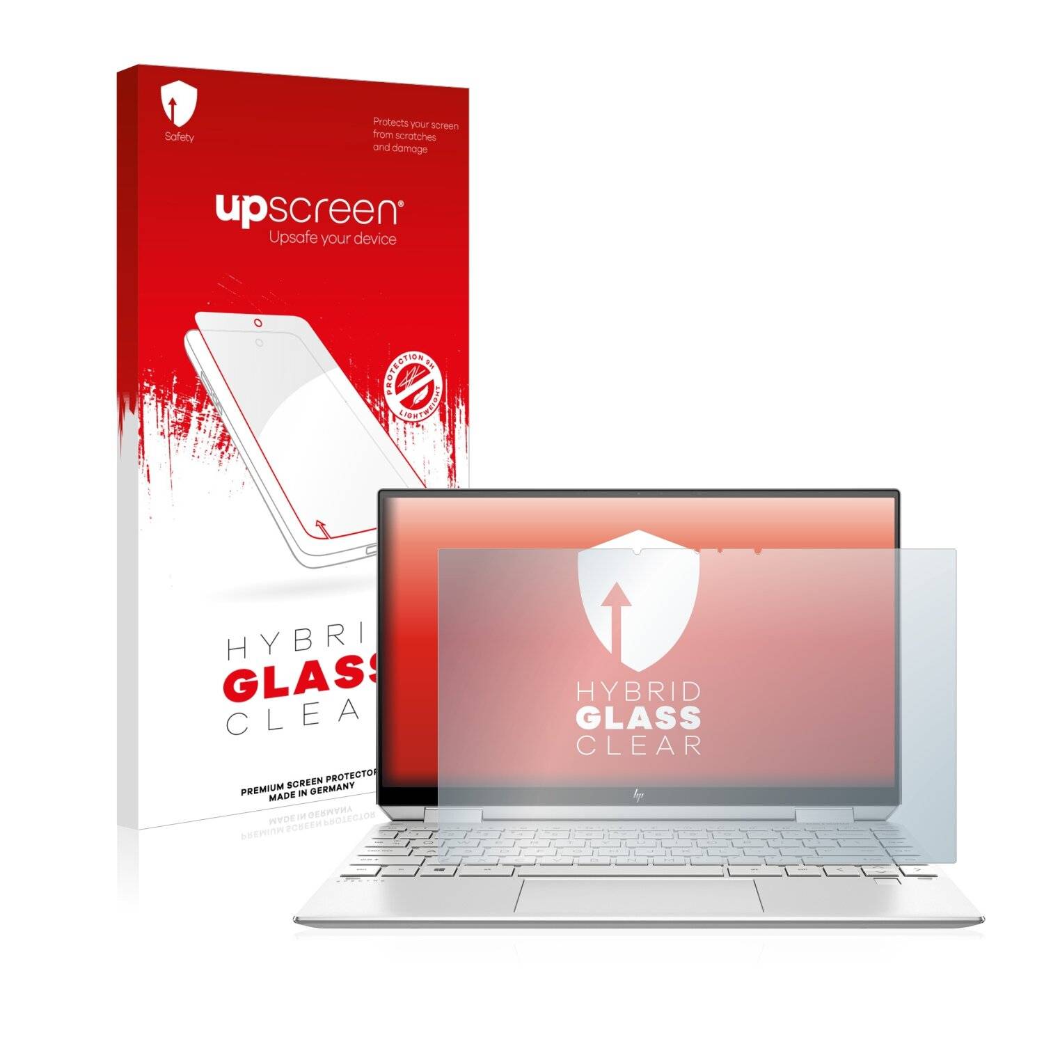 upscreen Hybrid Glass Clear Premium Schutzglas Folie für HP Spectre x360