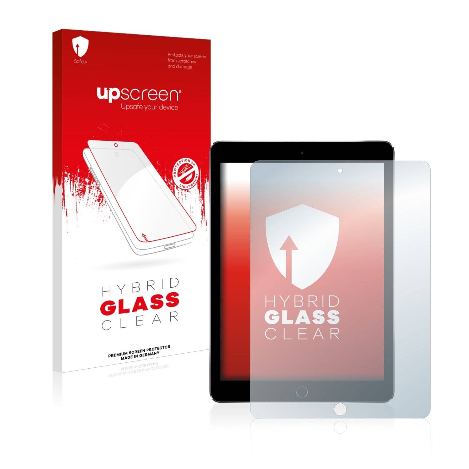 upscreen Hybrid Glass Clear Premium Schutzglas Folie für Apple iPad Pro 9.7