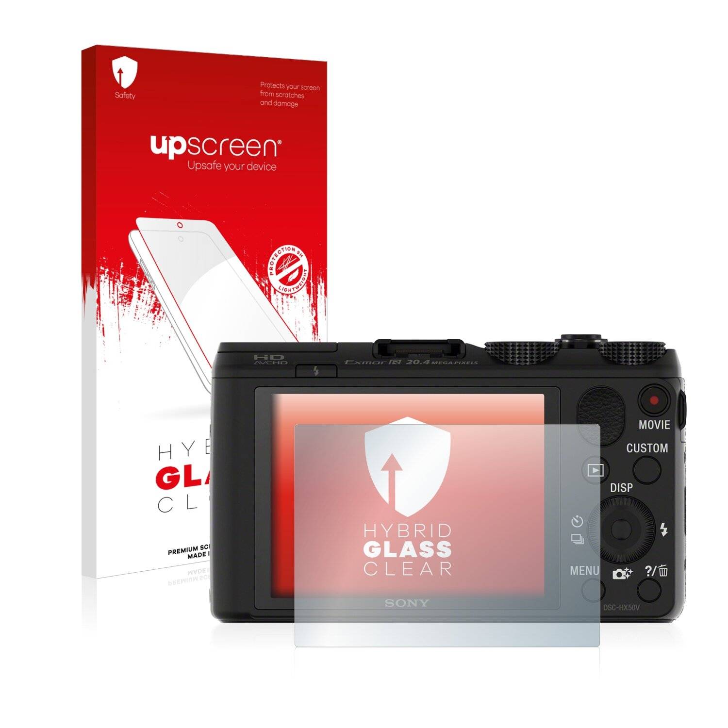 upscreen Hybrid Glass Clear Premium Schutzglas Folie für Sony Cyber-Shot