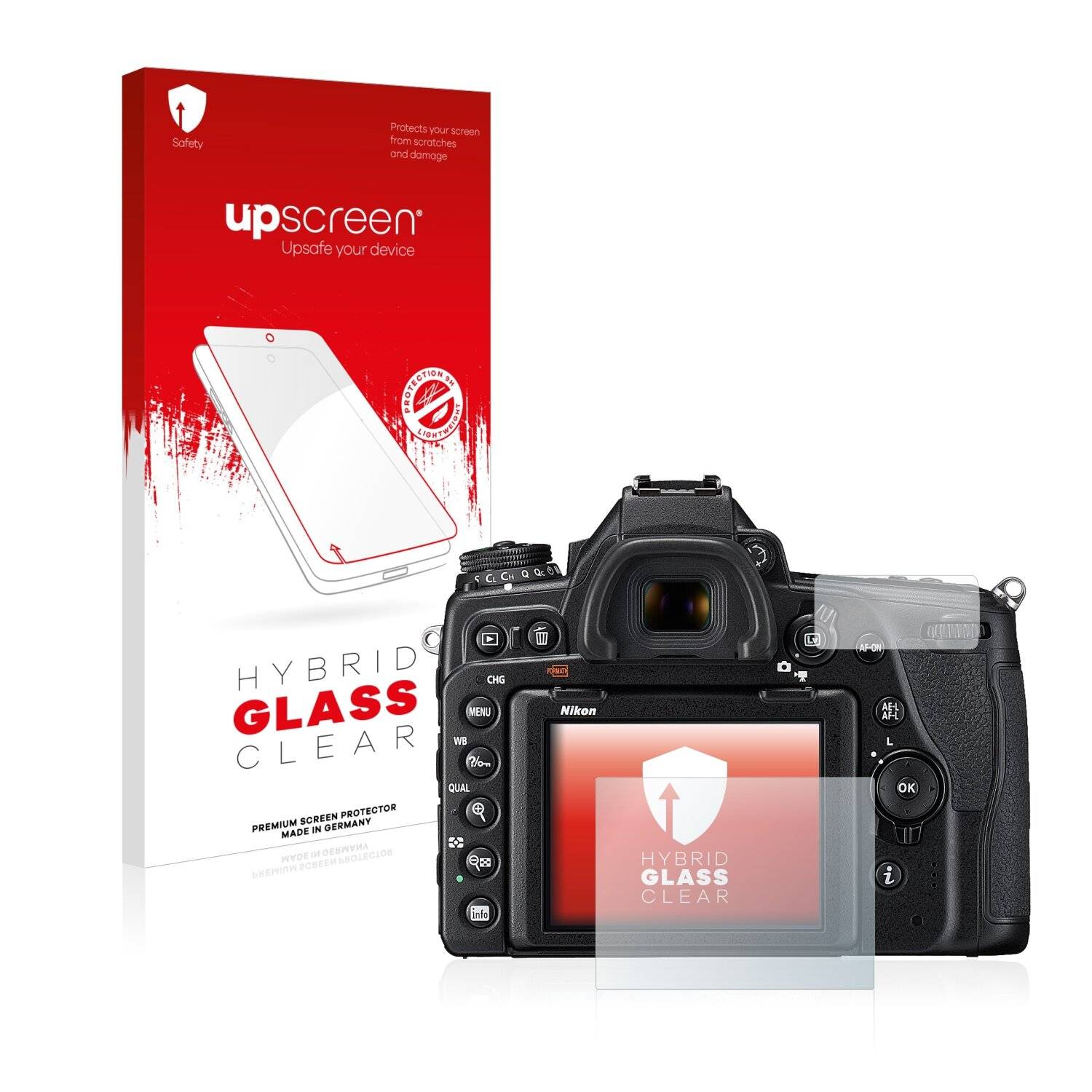 upscreen Hybrid Glass Clear Premium Schutzglas Folie für Nikon