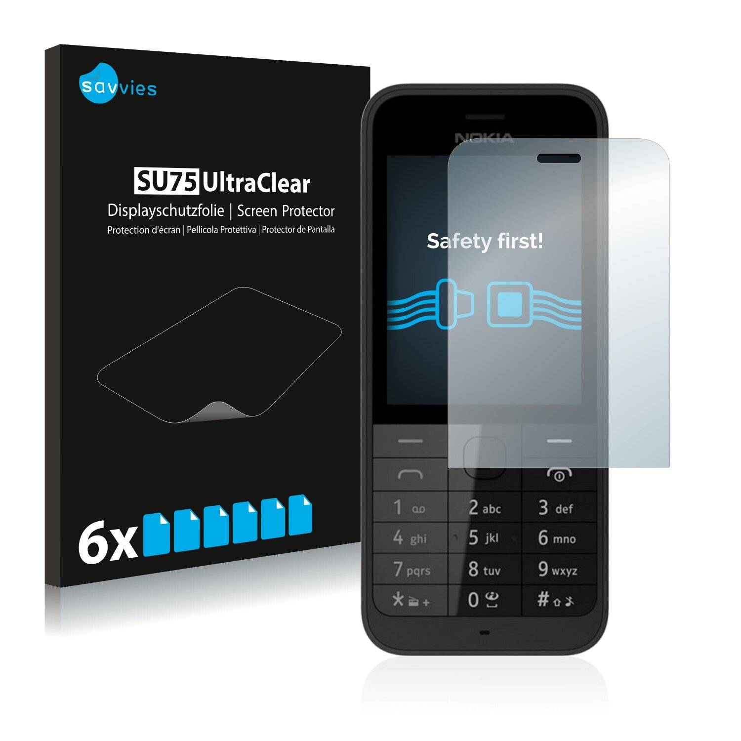 6x Savvies SU75 Displayschutzfolie für Nokia 220