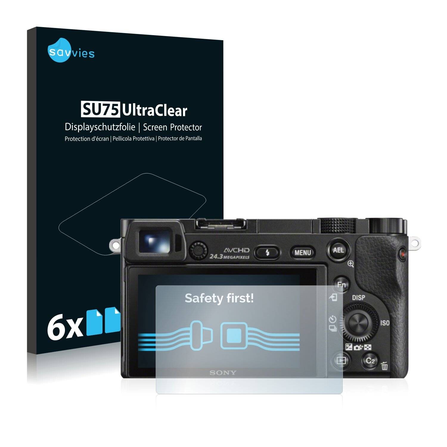 6x Savvies SU75 Displayschutzfolie für Sony Alpha