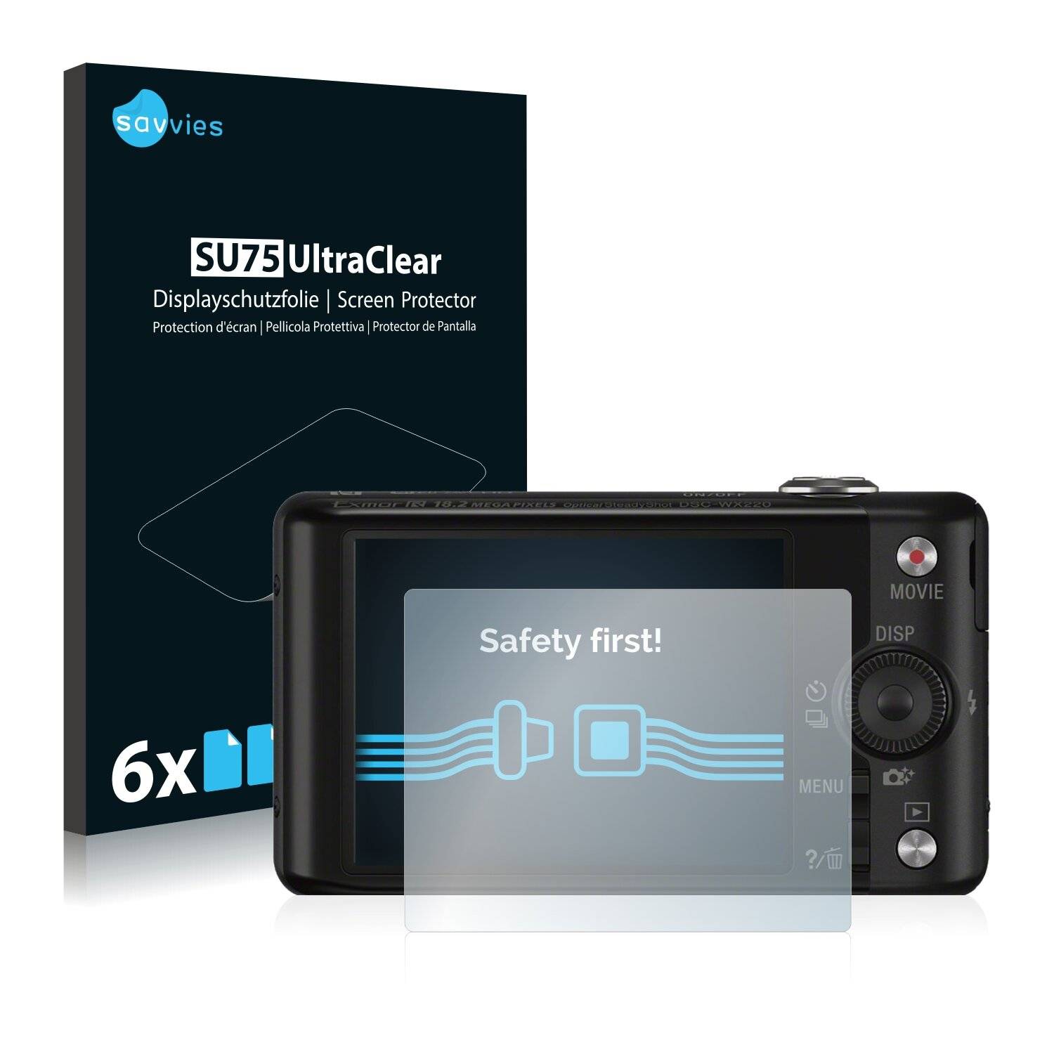 6x Savvies SU75 Displayschutzfolie für Sony Cyber-Shot