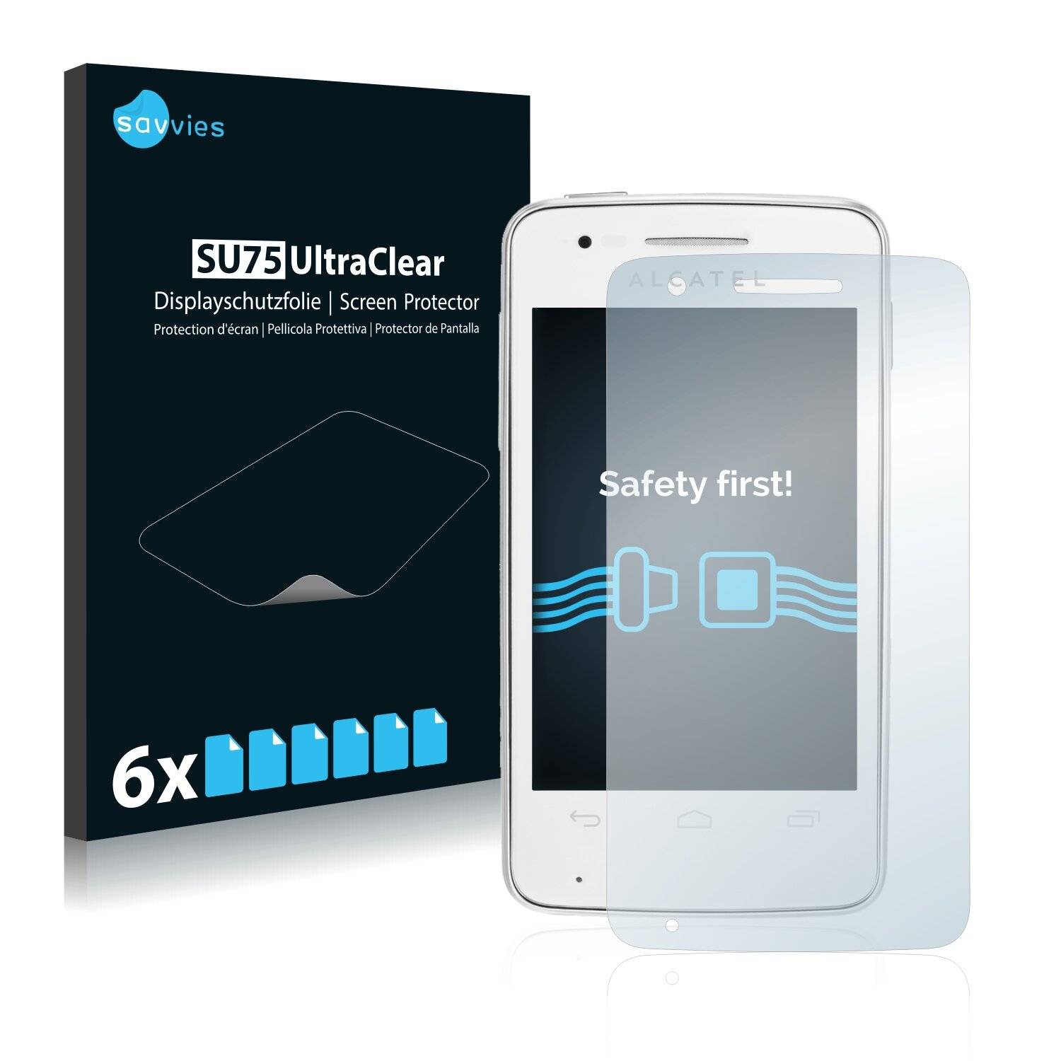 6x Savvies SU75 Displayschutzfolie für Alcatel One Touch OT-4030X
