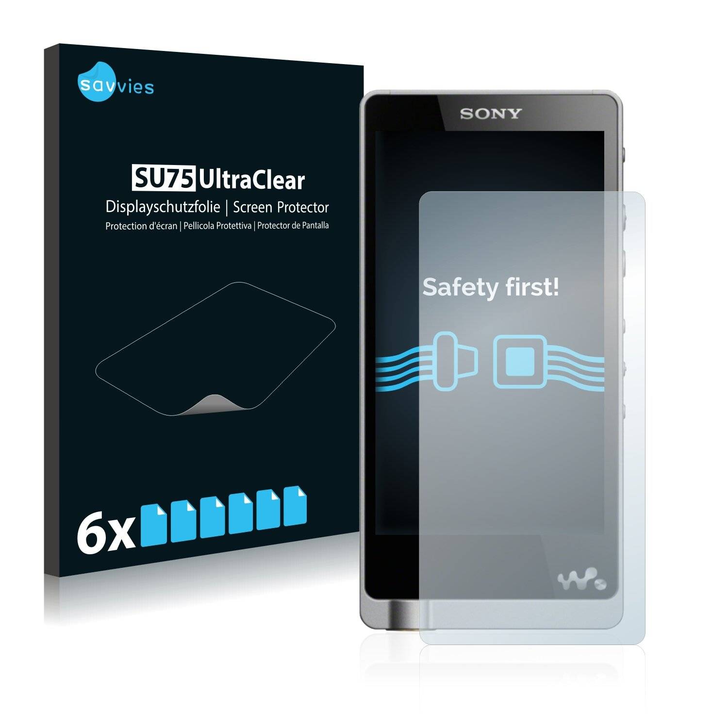 6x Savvies SU75 Displayschutzfolie für Sony Walkman
