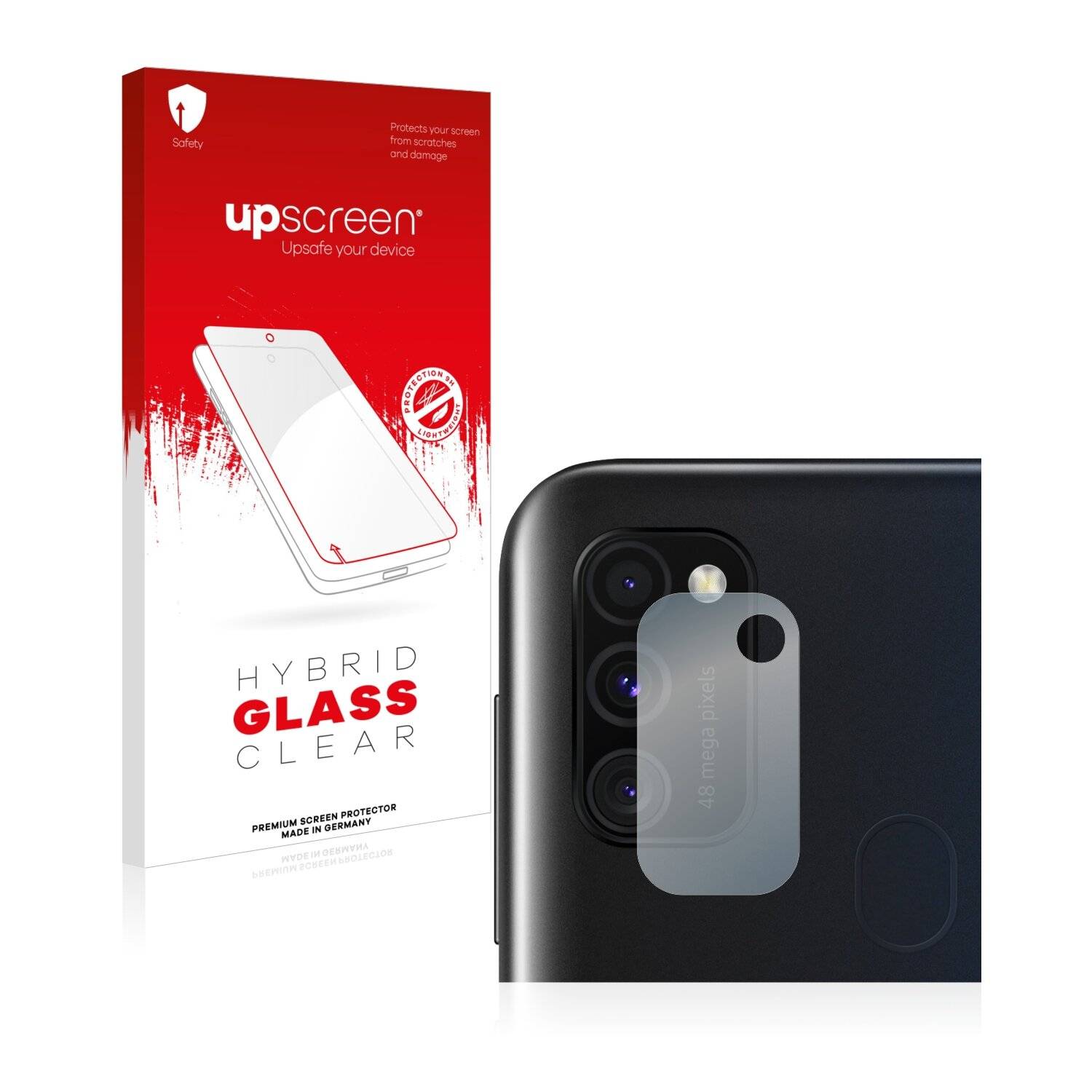 upscreen Hybrid Glass Clear Premium Schutzglas Folie für Samsung Galaxy M30s (NUR