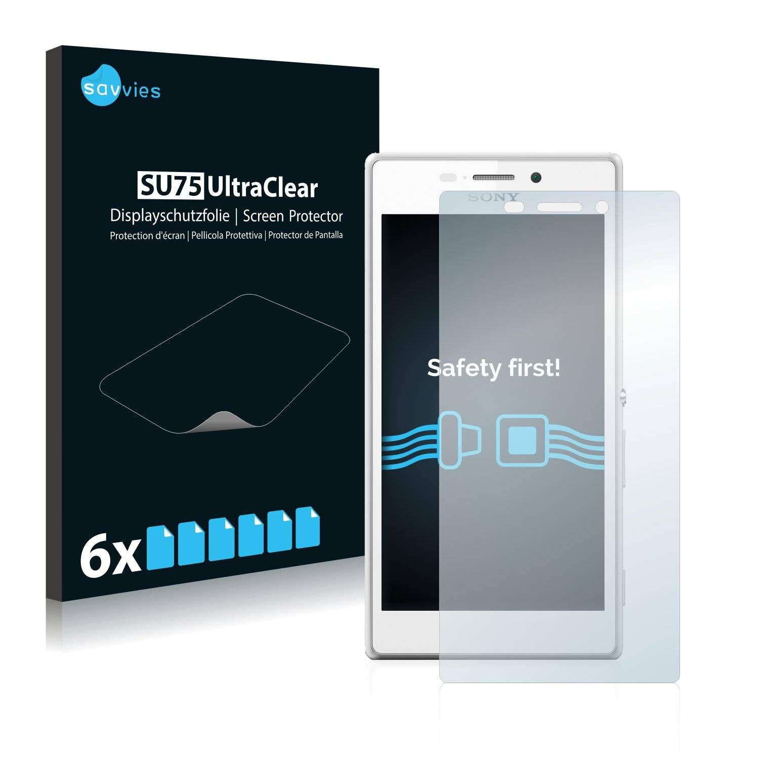 6x Savvies SU75 Displayschutzfolie für Sony Xperia M2
