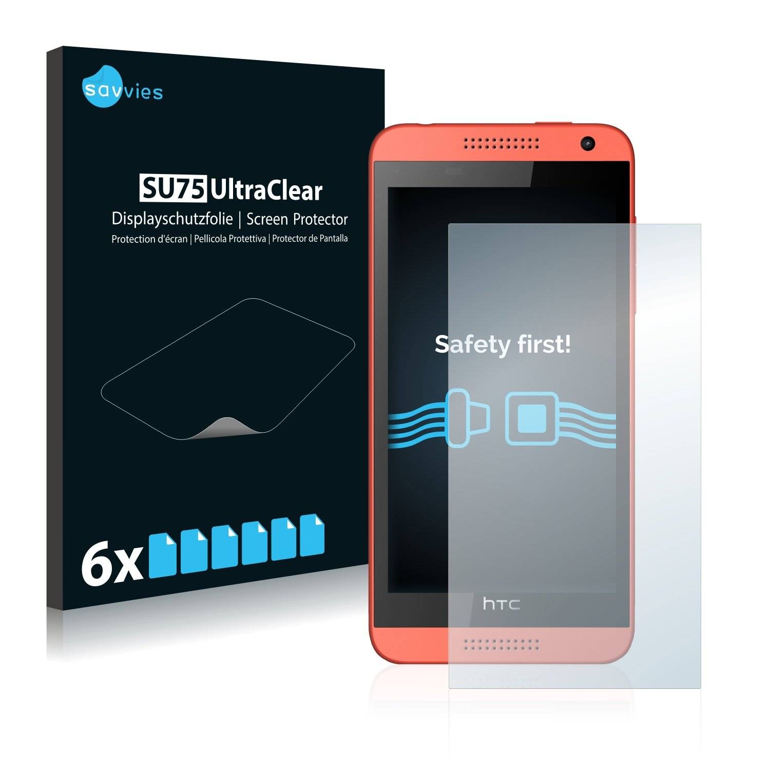 6x Savvies SU75 Displayschutzfolie für HTC Desire