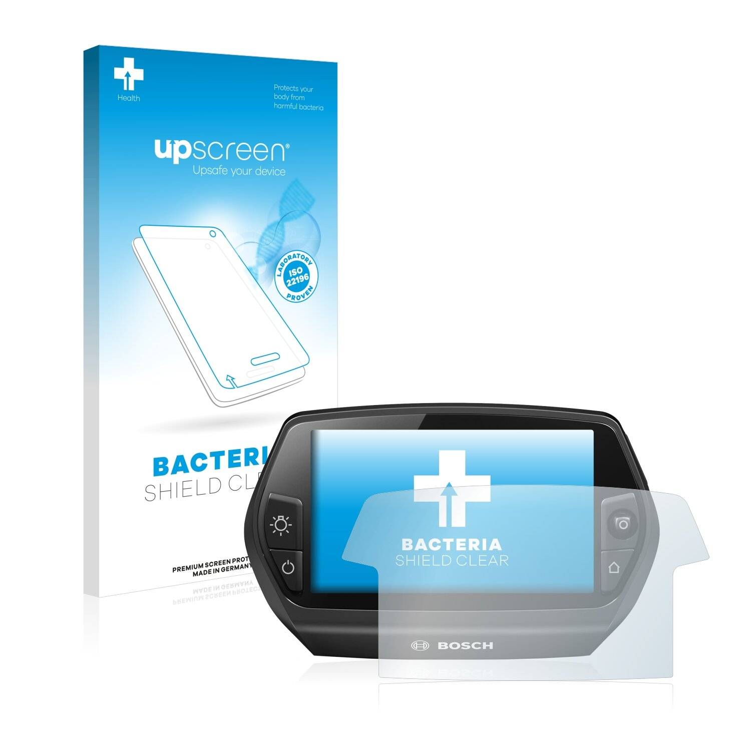 upscreen Bacteria Shield Clear Premium Antibakterielle Displayschutzfolie für Bosch Nyon