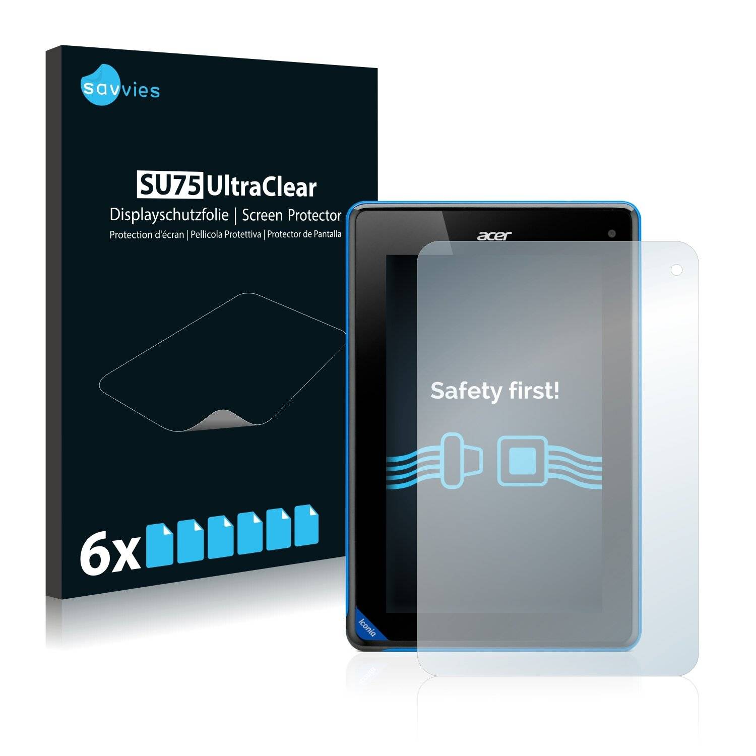 6x Savvies SU75 Displayschutzfolie für Acer Iconia B1-710