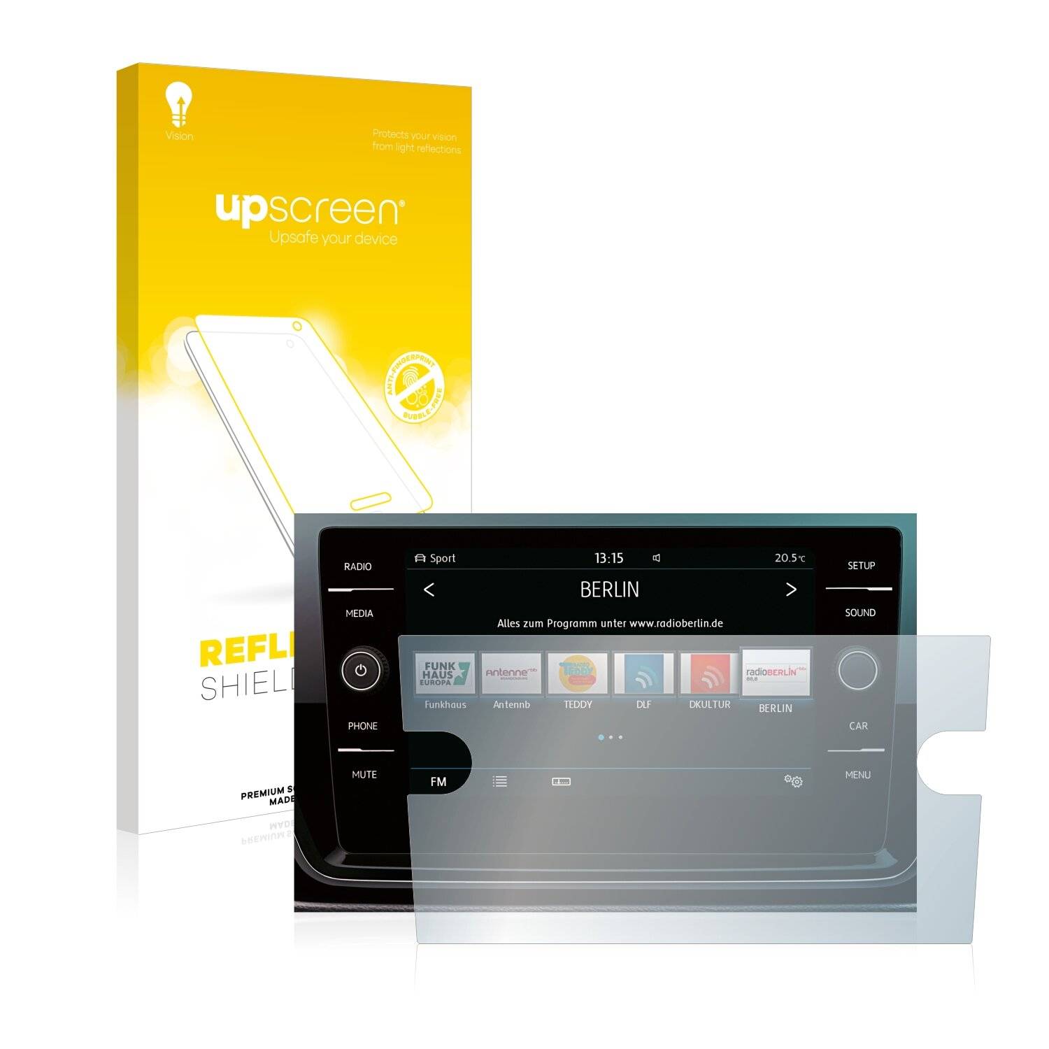 upscreen Reflection Shield Matte Premium Displayschutzfolie für Volkswagen Golf GTE 2017