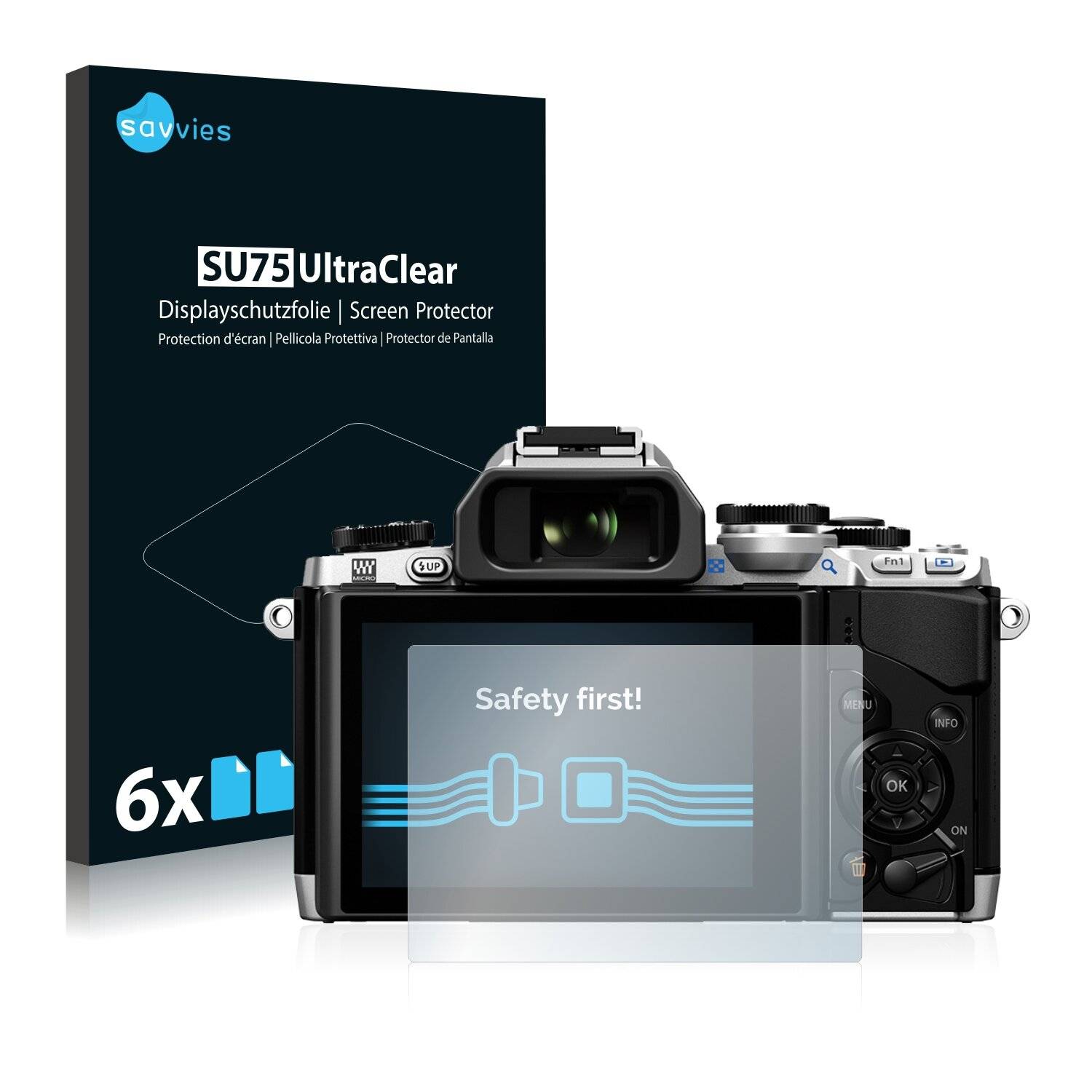 6x Savvies SU75 Displayschutzfolie für Olympus OM-D