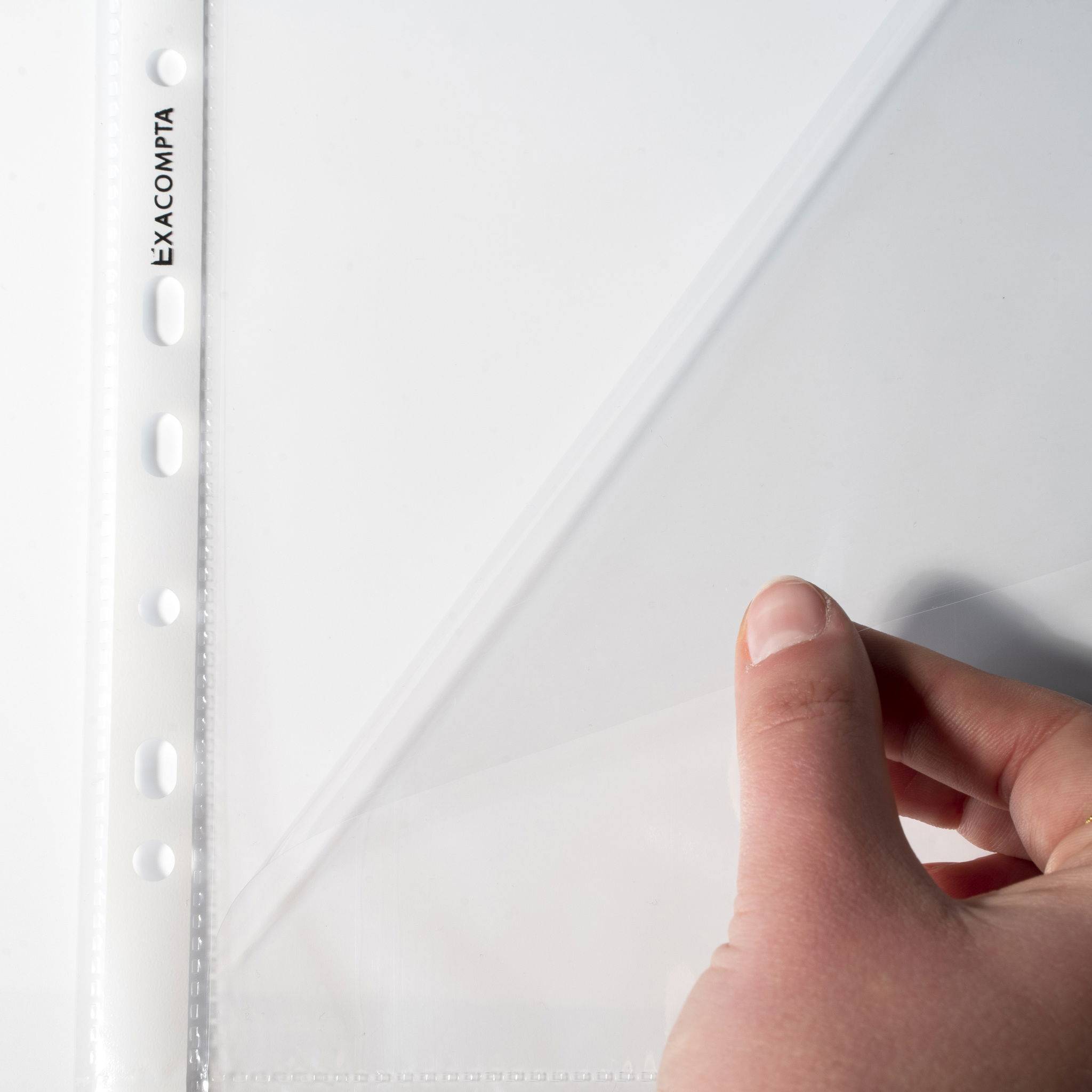 Exacompta 10x 10 Prospekthüllen gelocht glattem PP 60µ A4 Kristall 5310E