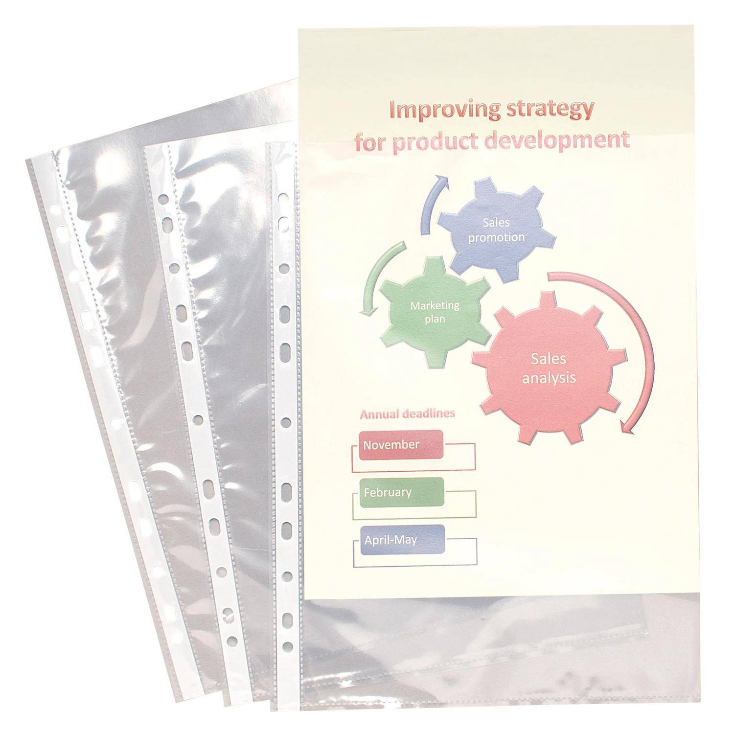 Exacompta 10x Pack 10 Prospekthüllen A4, glattem PP 60µ, Kristall, 5010E