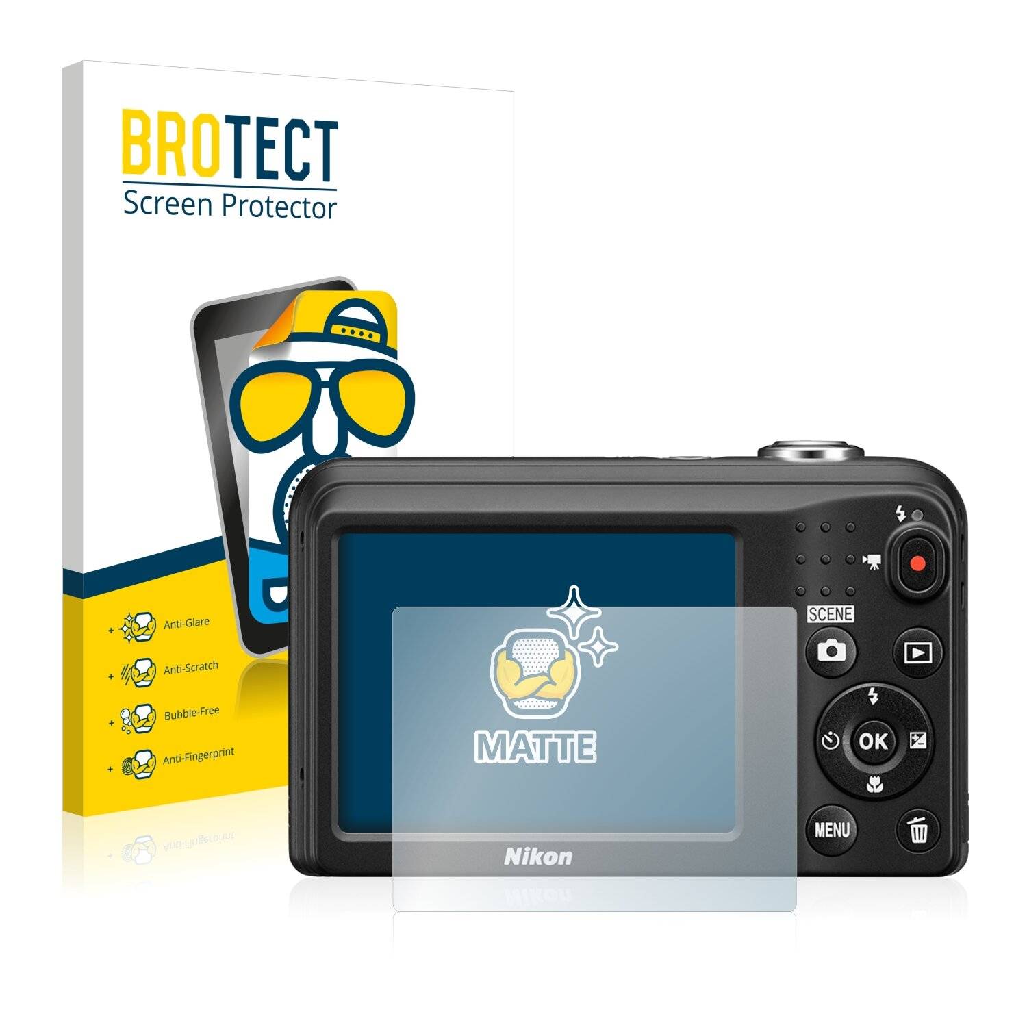 2x BROTECT Matte Displayschutzfolie für Nikon Coolpix A10 - Entspiegelt,