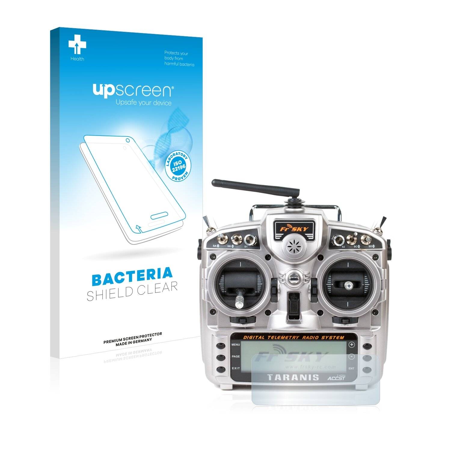 upscreen Bacteria Shield Clear Premium Antibakterielle Displayschutzfolie für FrSky Taranis