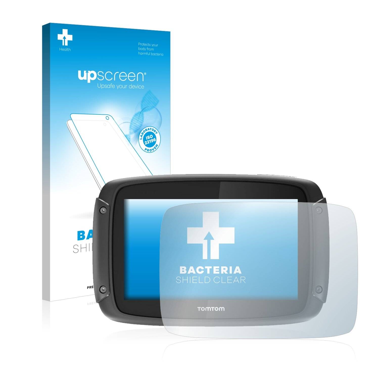 upscreen Bacteria Shield Clear Premium Antibakterielle Displayschutzfolie für TomTom Rider