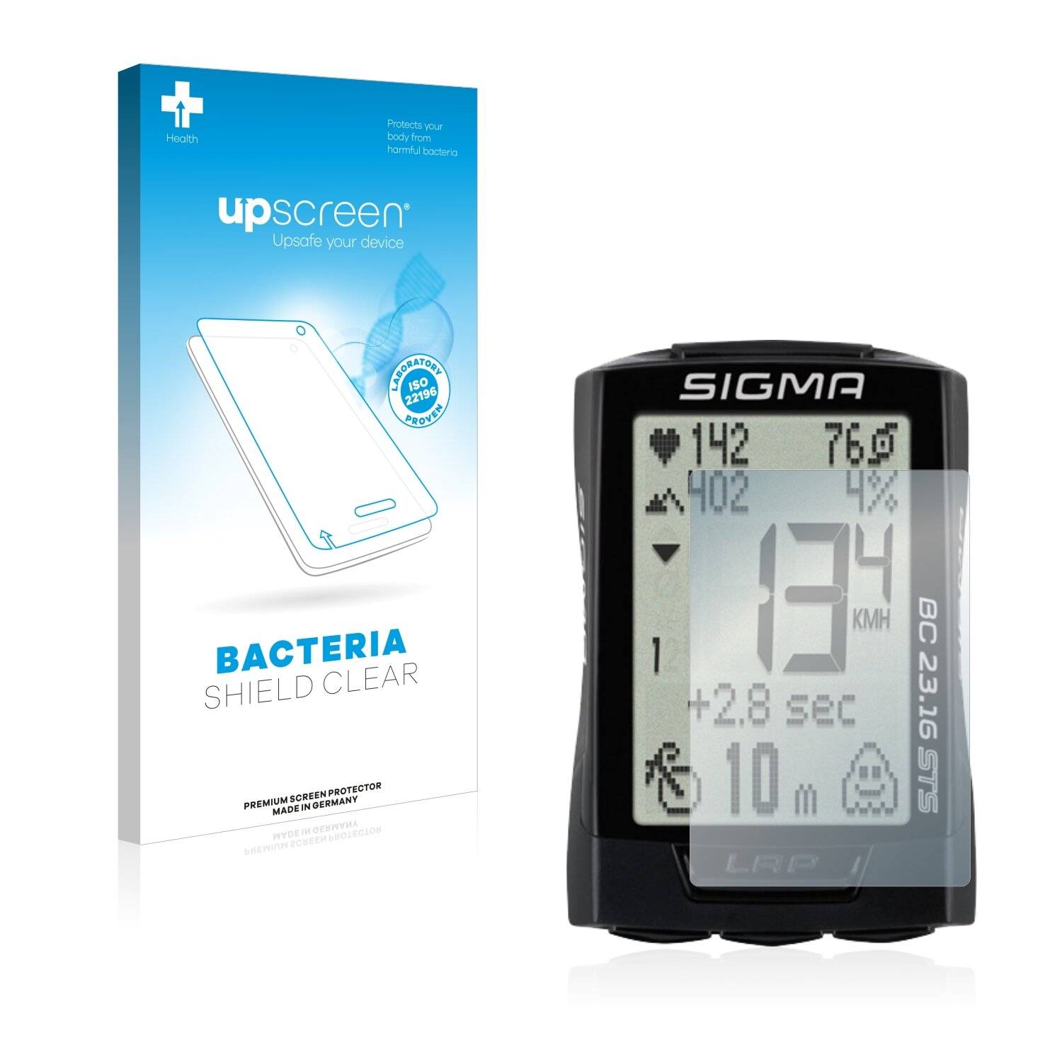 upscreen Bacteria Shield Clear Premium Antibakterielle Displayschutzfolie für Sigma BC