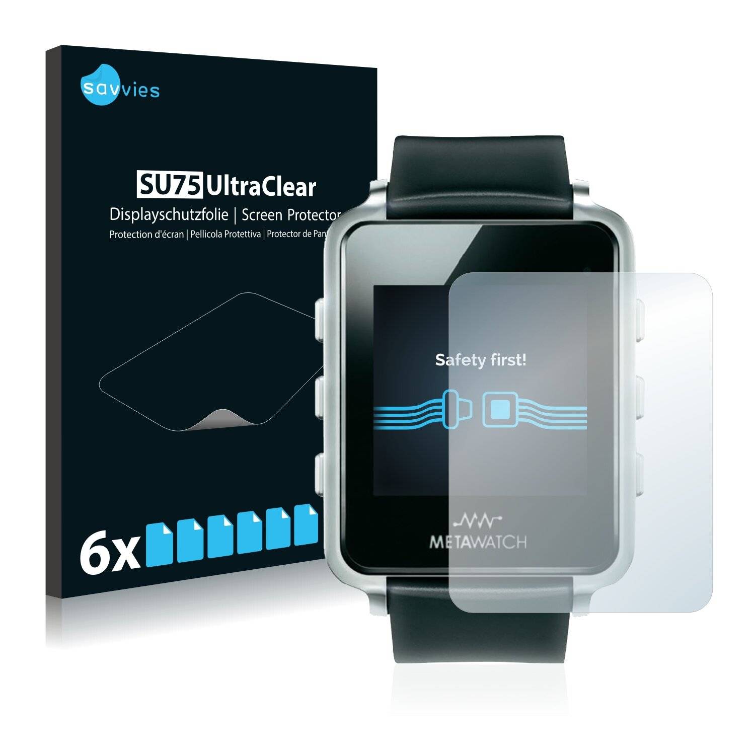 6x Savvies SU75 Displayschutzfolie für MetaWatch