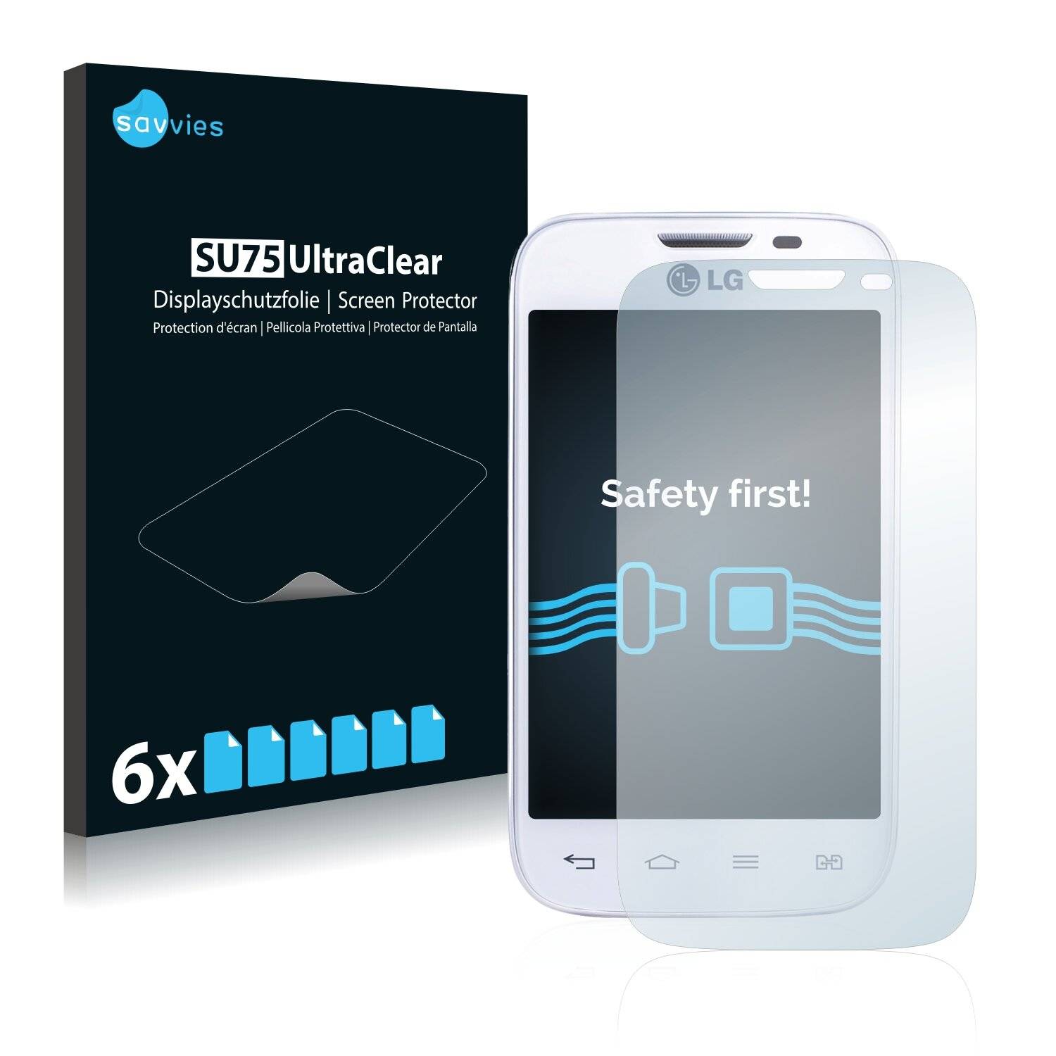 6x Savvies SU75 Displayschutzfolie für LG L40 D170 (Dual