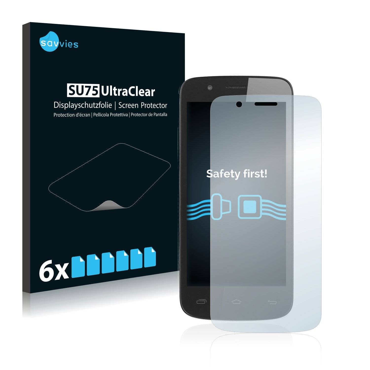 6x Savvies SU75 Displayschutzfolie für Prestigio MultiPhone 5504